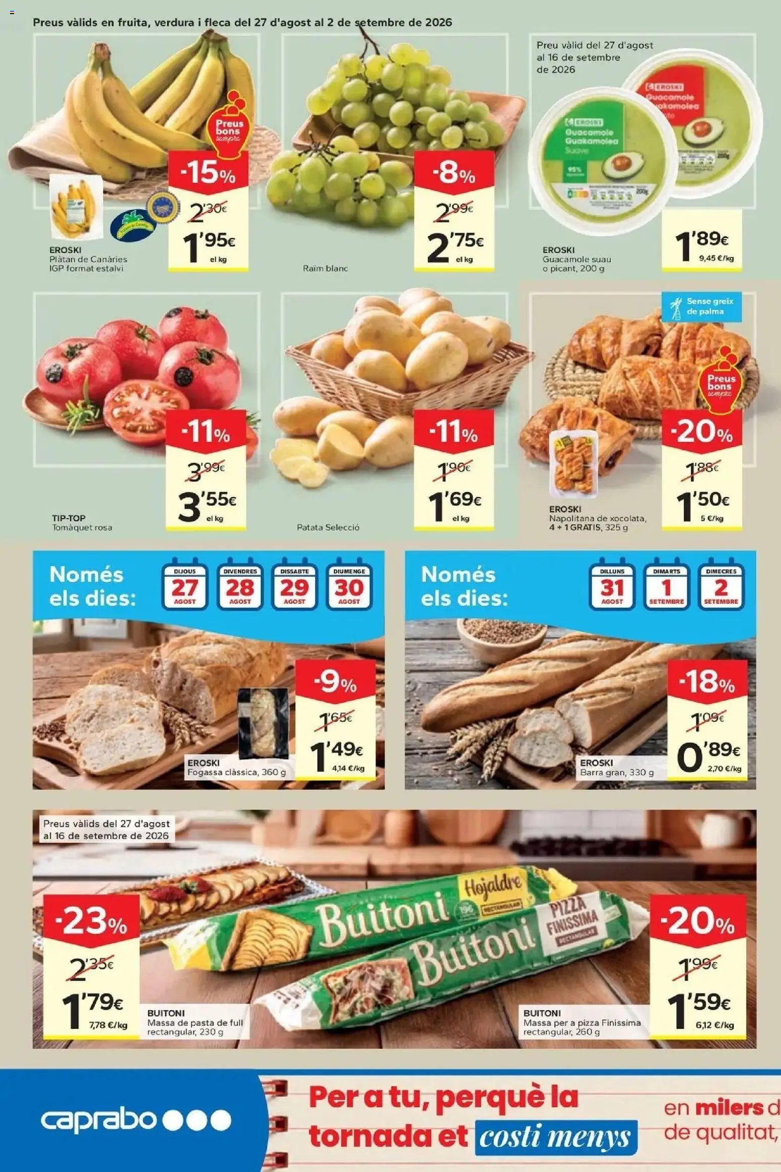 Caprabo oferta desde 17/09/2026 Estalvia des de la primera unitat