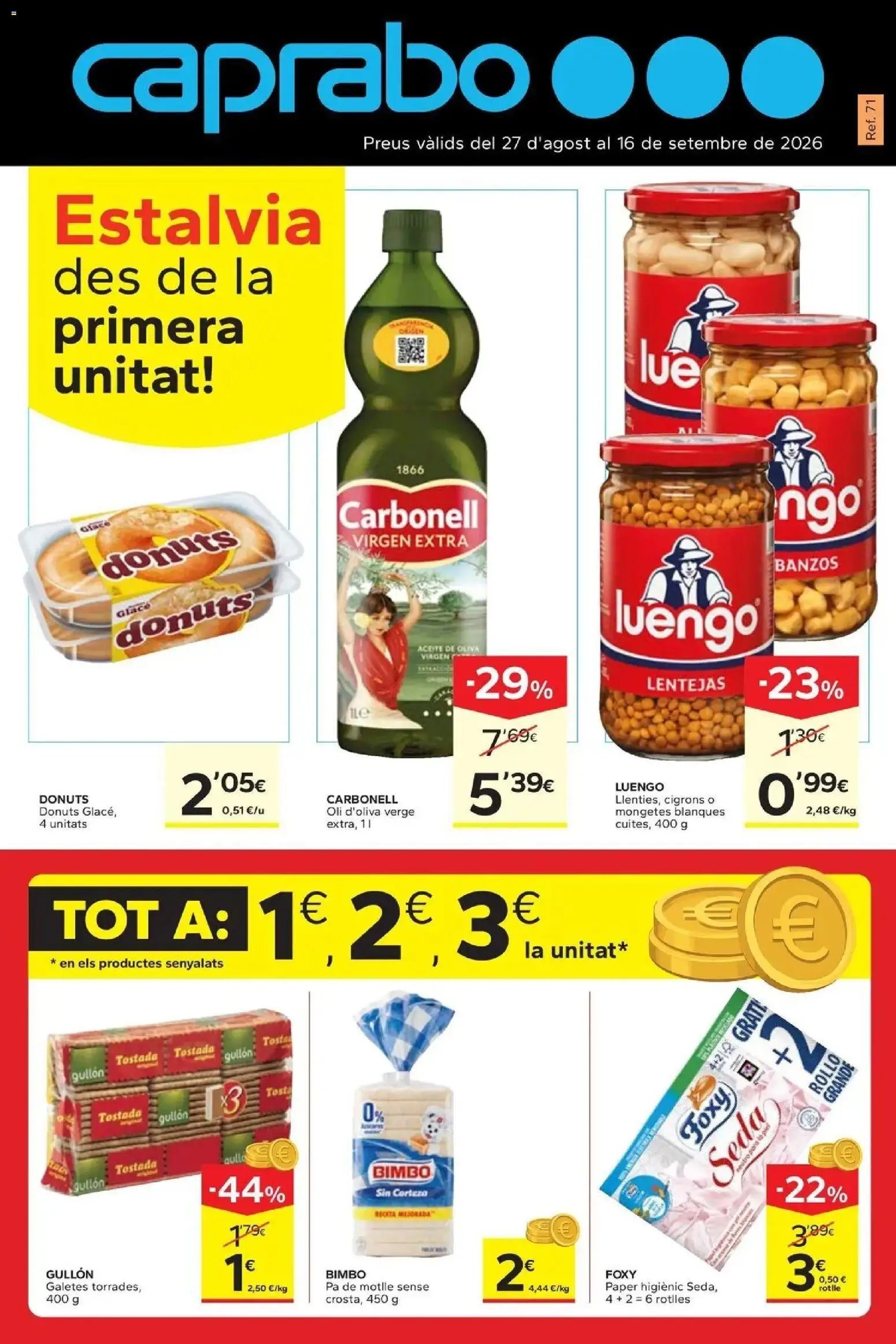 Caprabo oferta desde 17/09/2026 Estalvia des de la primera unitat