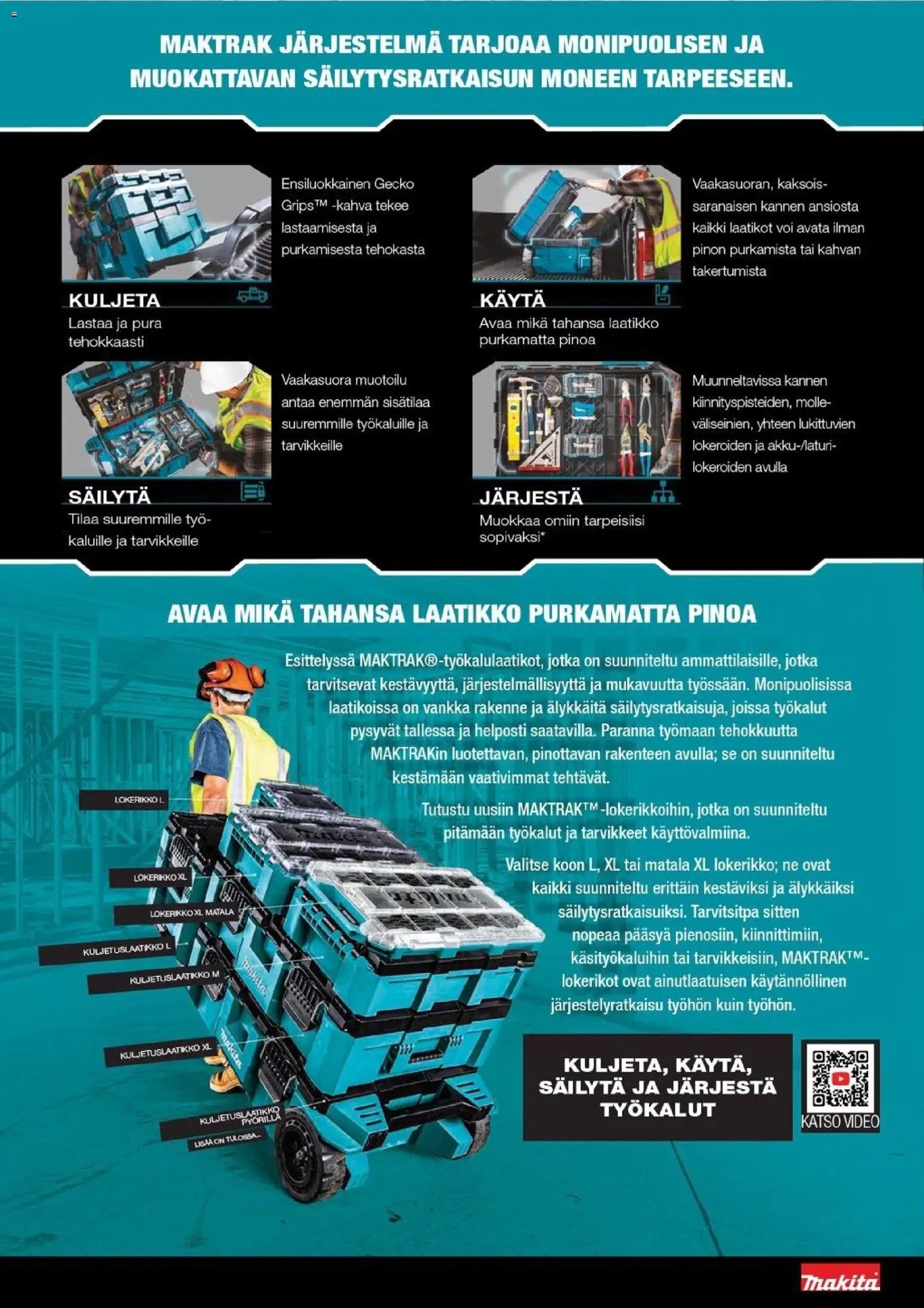 Makita tarjouslehti päivästä 27/10/2025 Maktrak säilytysjärjestelmä
