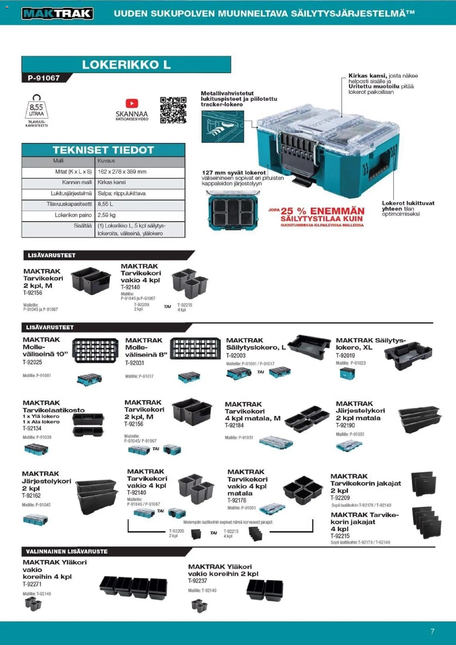 Makita tarjouslehti päivästä 27/10/2025 Maktrak säilytysjärjestelmä
