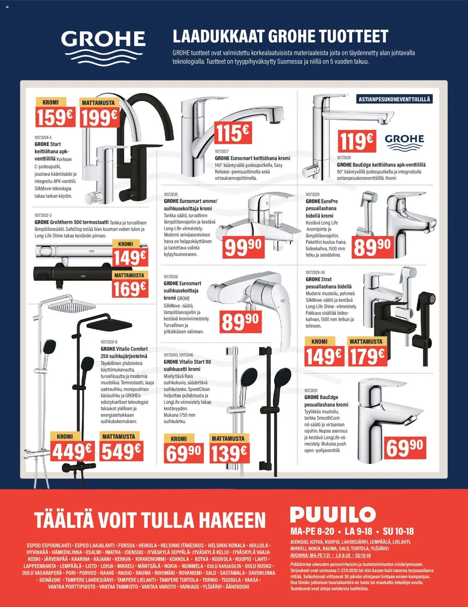 Puuilo tarjouslehti päivästä 07/09/2026 Puuilo tarjoukset