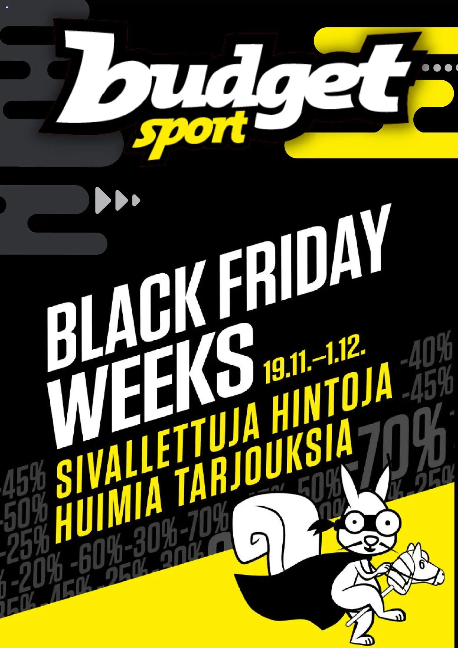Budget Sport tarjouslehti päivästä 19/11/2025 Black Friday