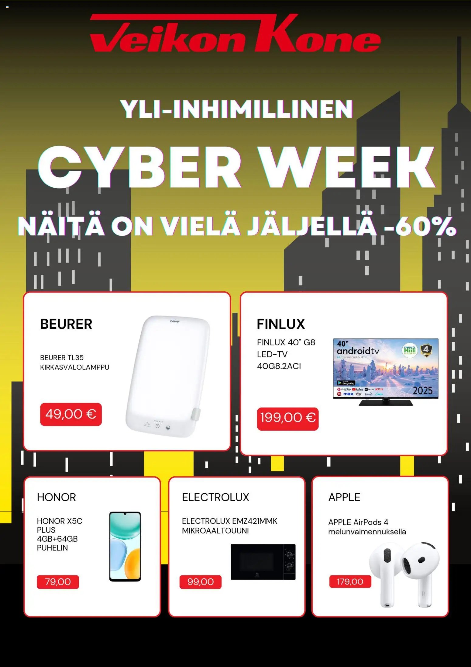 Veikon Kone tarjouslehti päivästä 01/12/2025 Cyber Monday