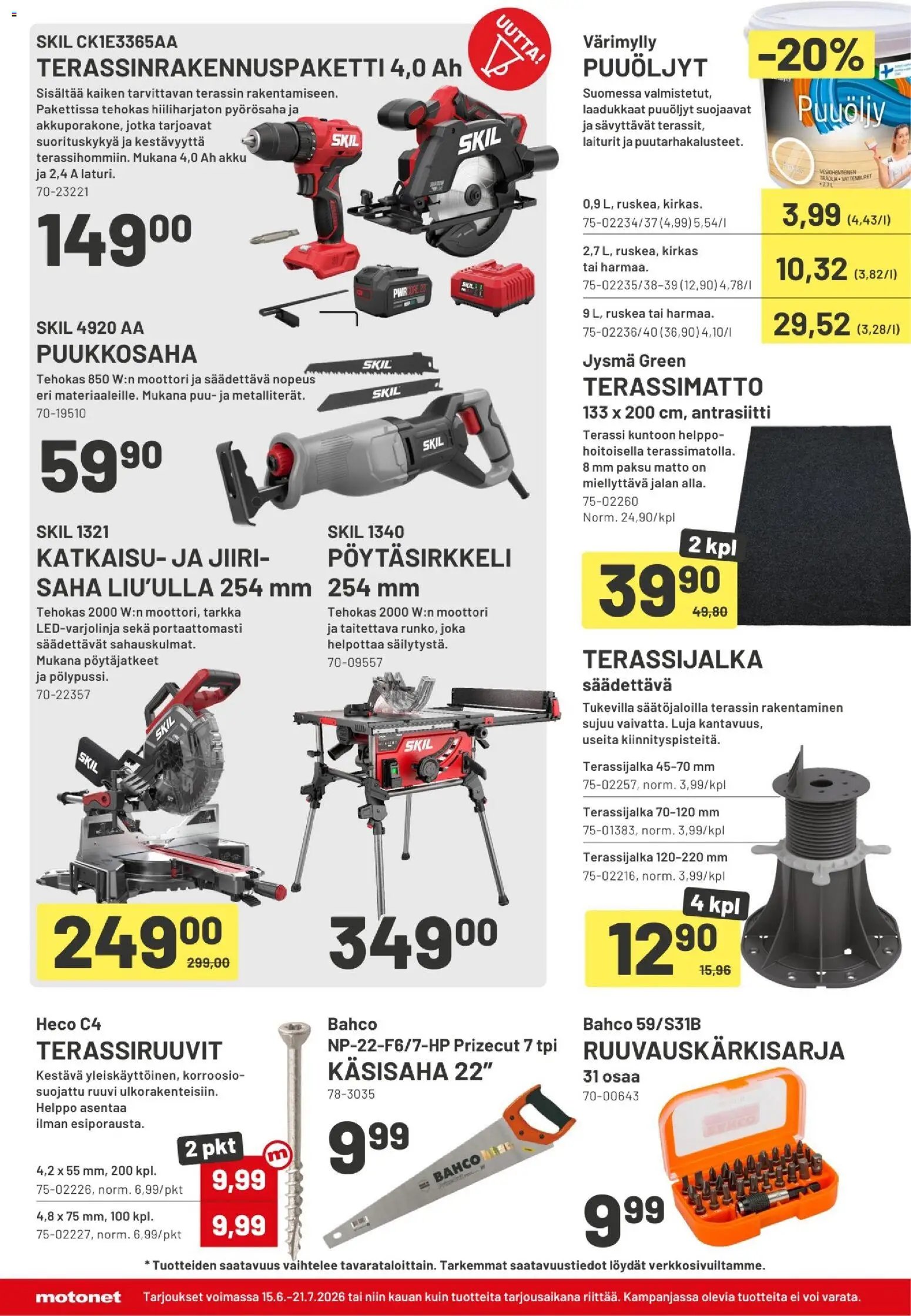 Motonet tarjouslehti päivästä 15/06/2026 Motonet tarjoukset