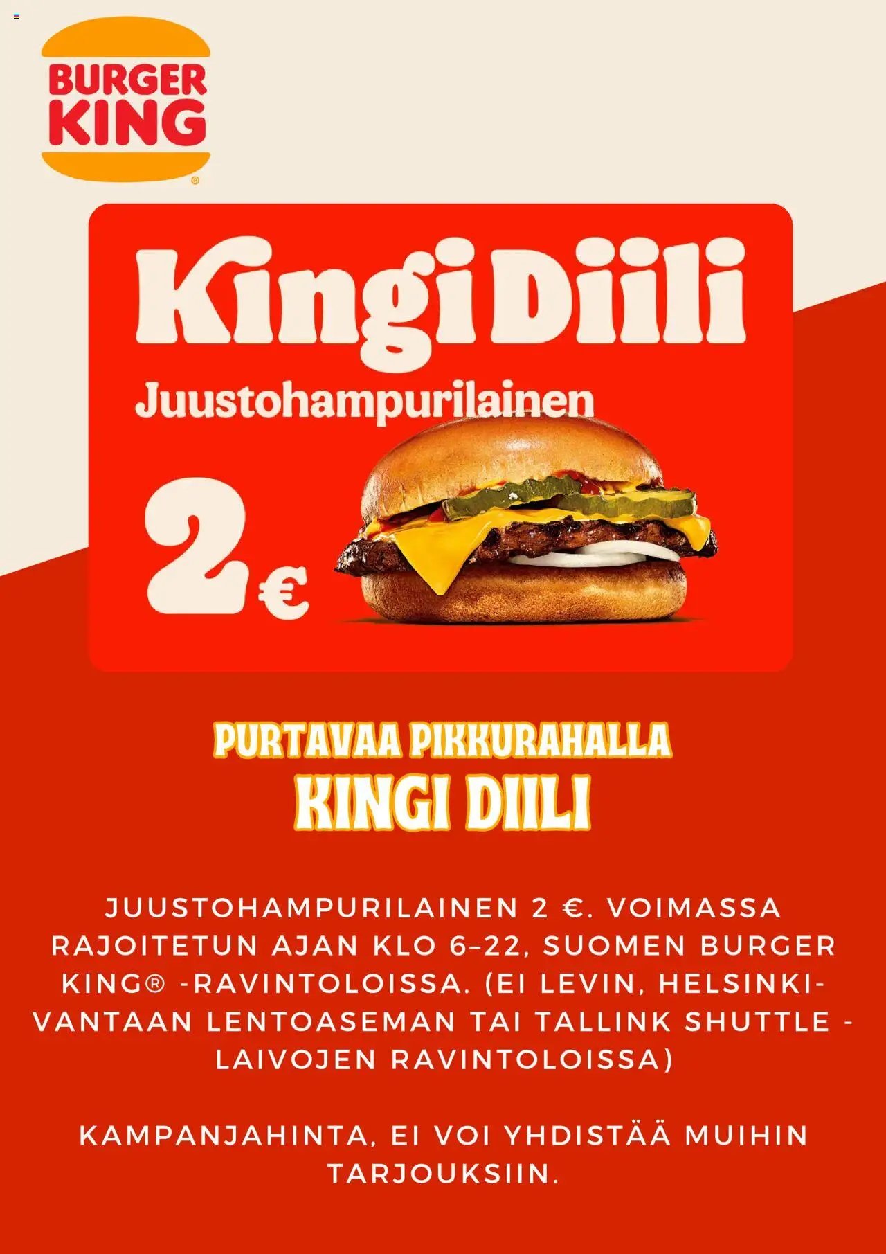 Burger King tarjouslehti päivästä 13/10/2025 Tarjoukset