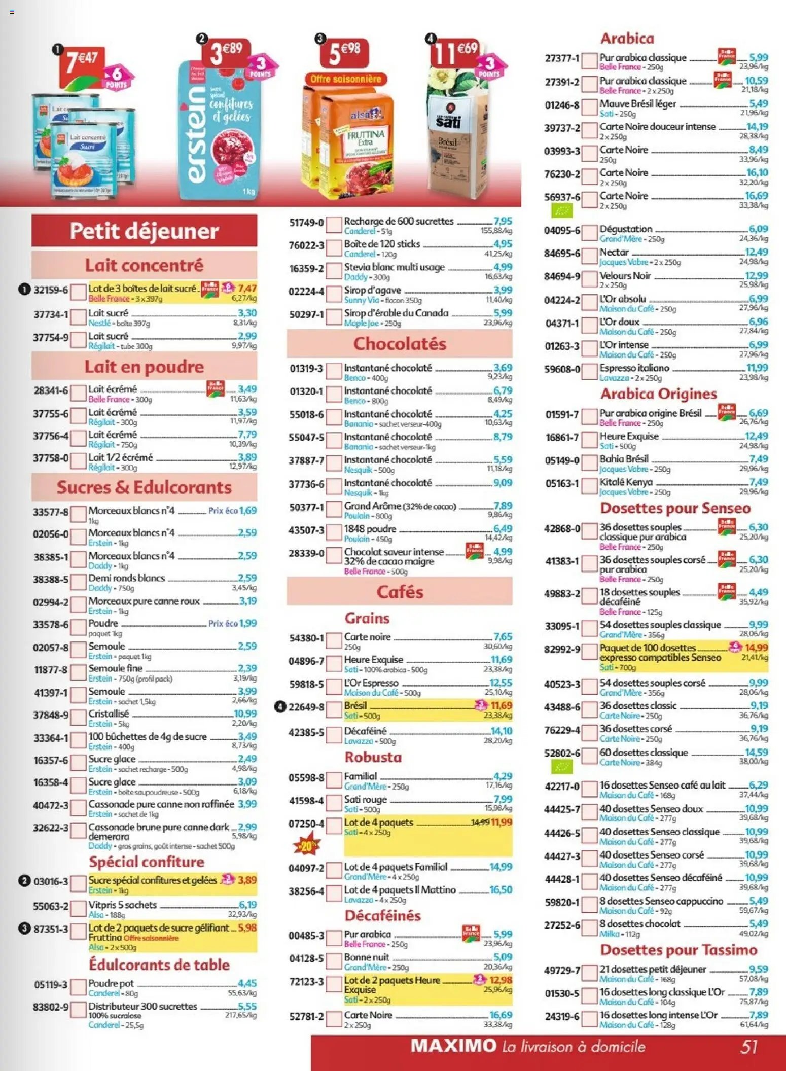 Maximo catalogue à partir du 17/07/2026 Maximo catalogue epicerie