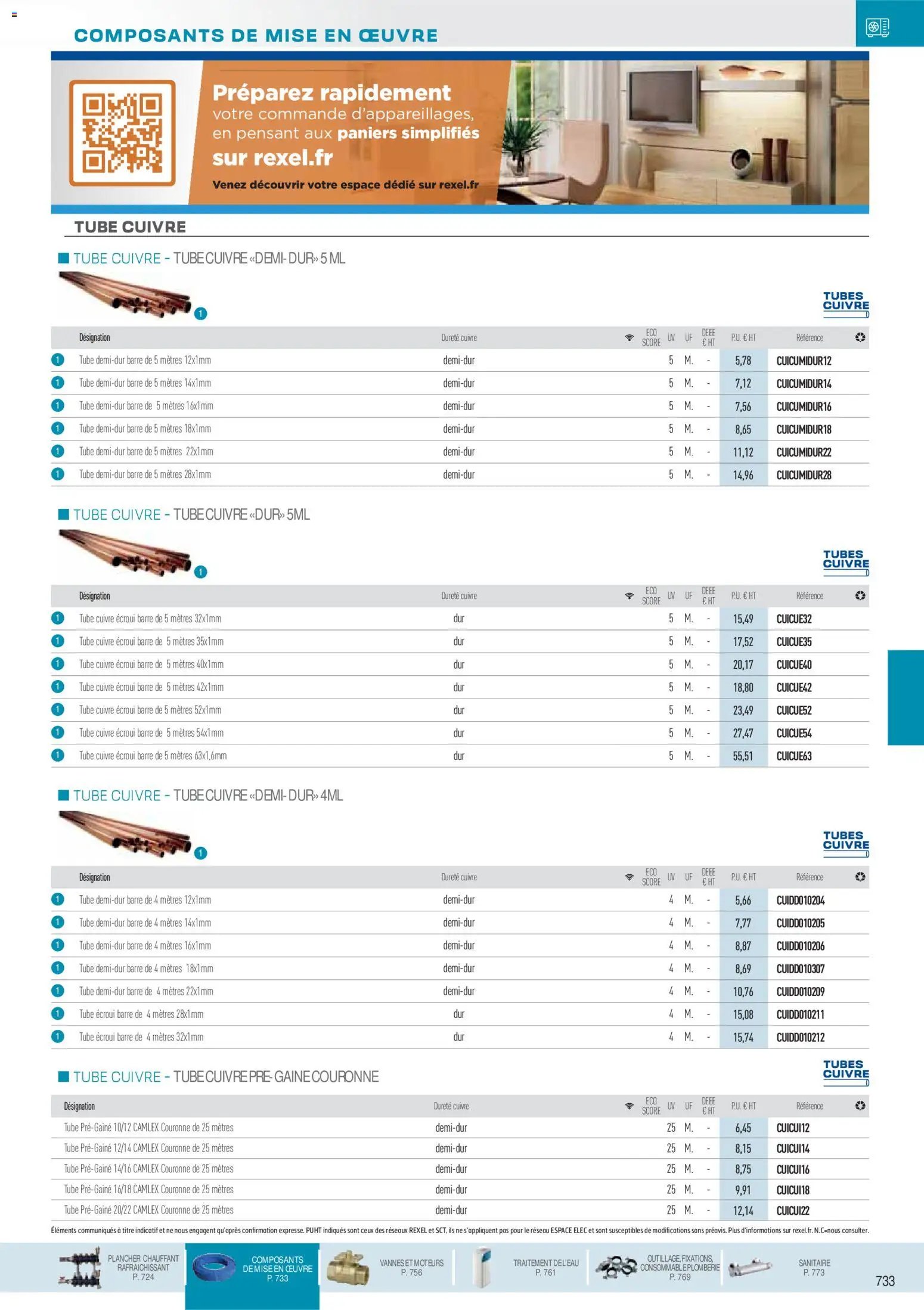 Rexel catalogue à partir du 01/12/2025 Chauffage Hydraulique, PAC Air-Eau, Plomberie et Sanitaire