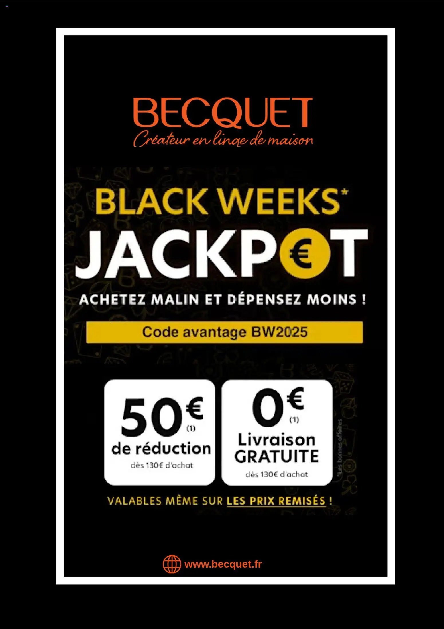 Becquet catalogue à partir du 04/11/2025 Black Friday