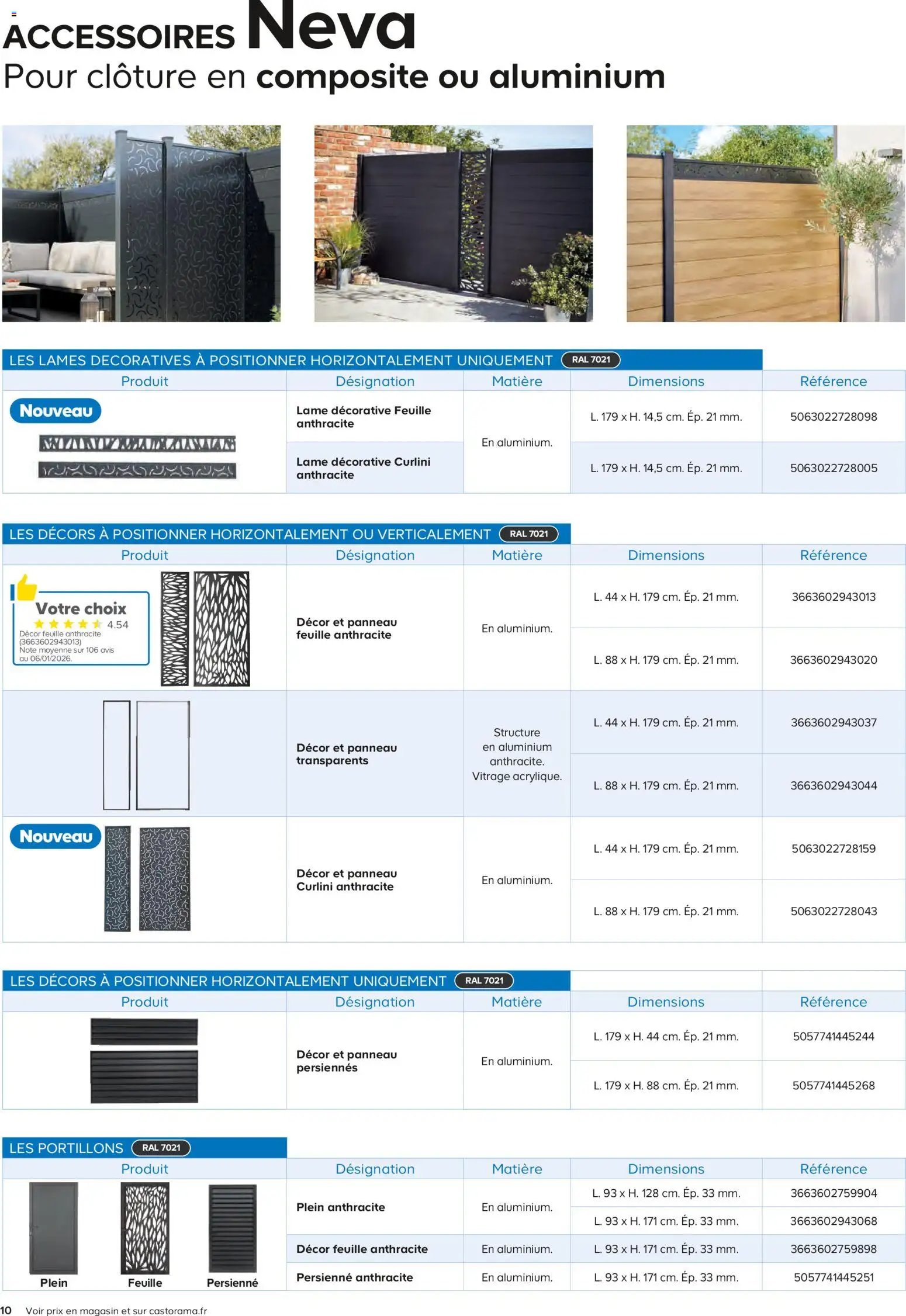 Castorama catalogue à partir du 26/02/2026 Clôture et terrasse Neva