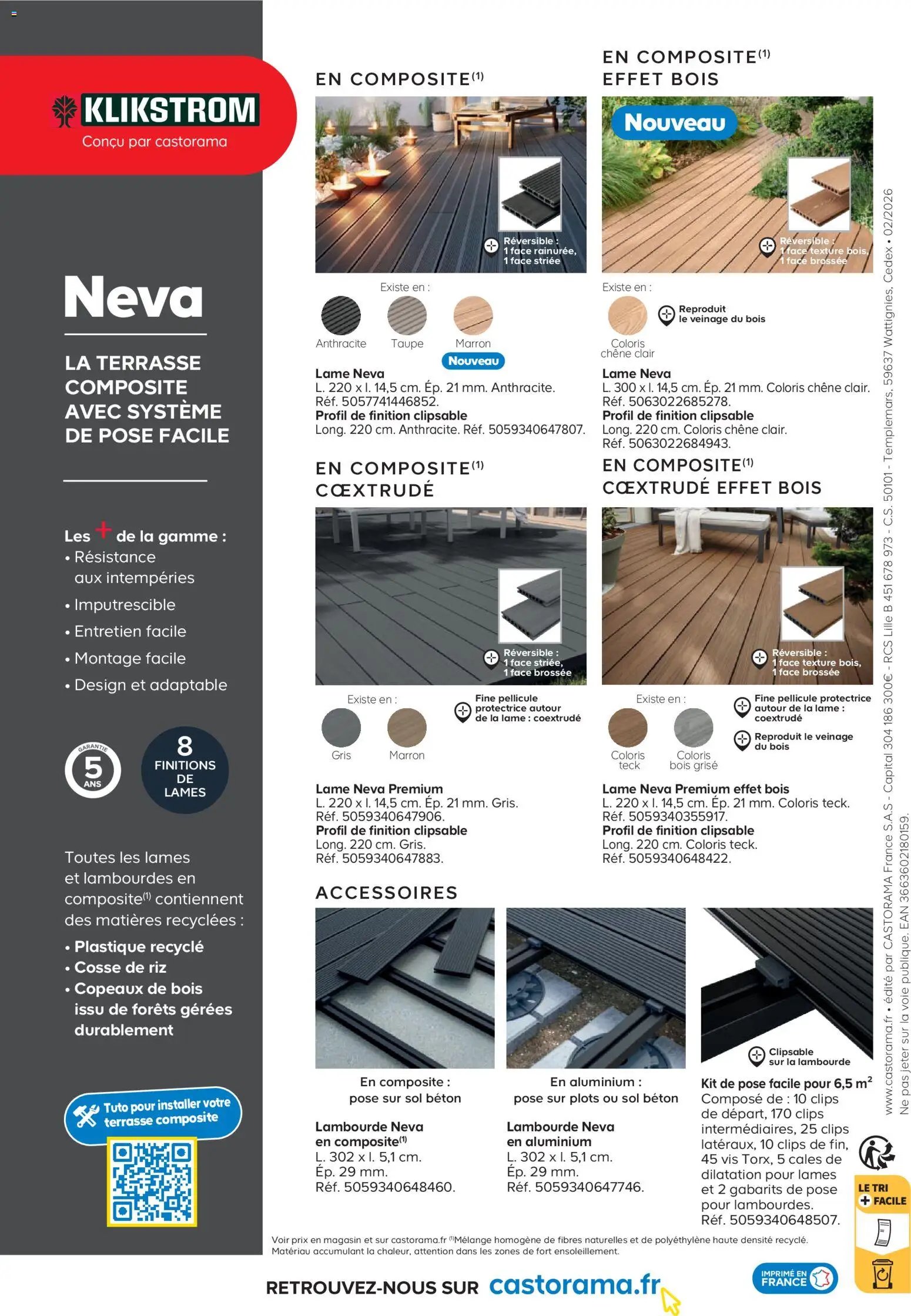 Castorama catalogue à partir du 26/02/2026 Clôture et terrasse Neva
