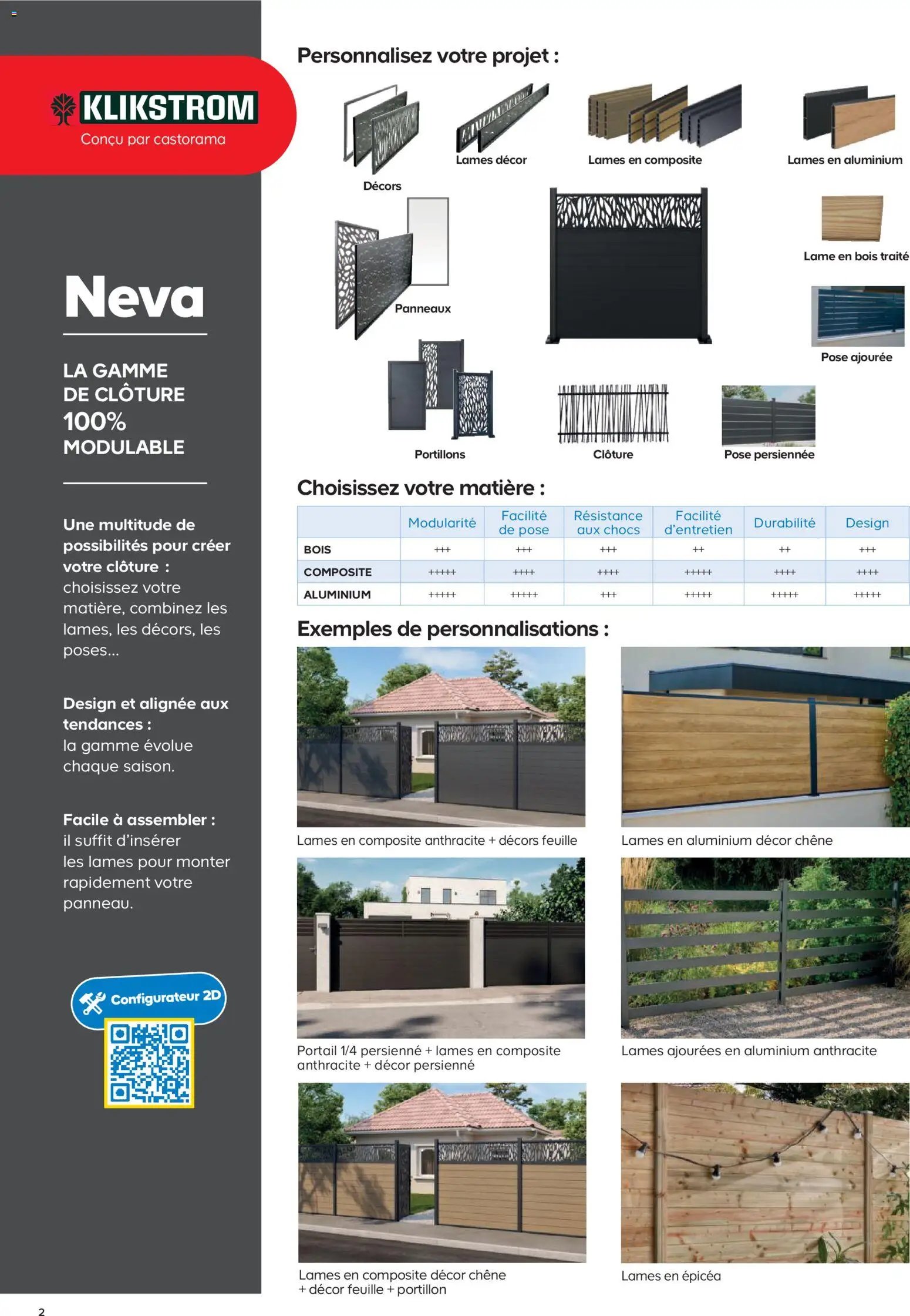 Castorama catalogue à partir du 26/02/2026 Clôture et terrasse Neva