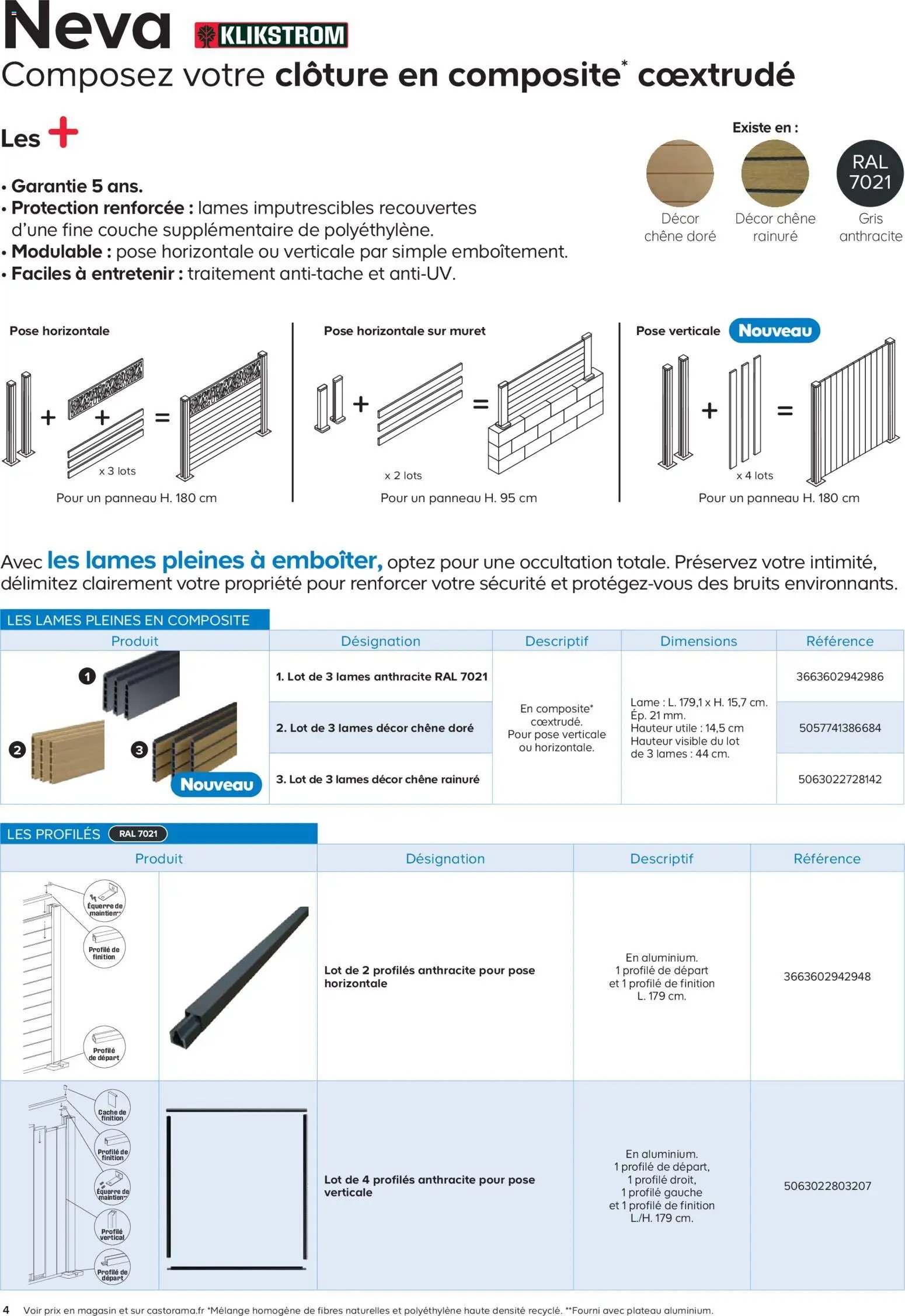 Castorama catalogue à partir du 26/02/2026 Clôture et terrasse Neva