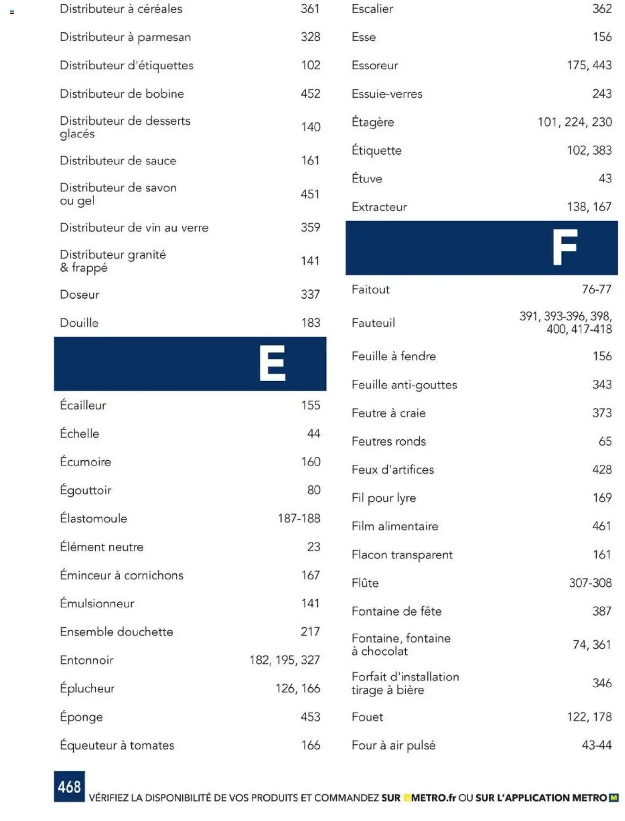 METRO catalogue à partir du 01/01/2025 #CHR Équipement