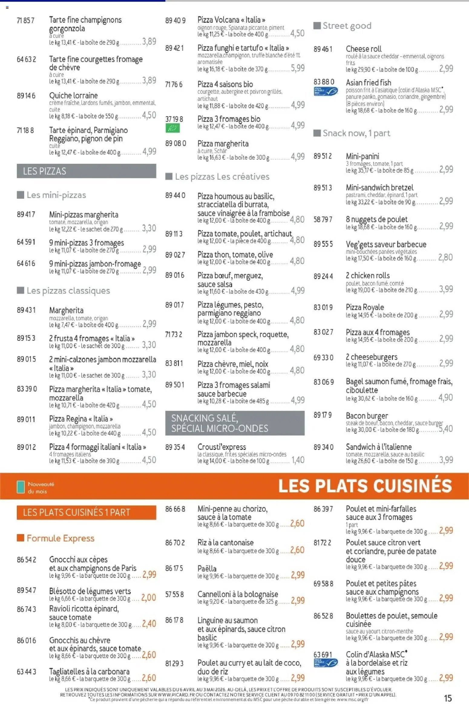 Picard catalogue à partir du 06/04/2026 Picard - Catalogue Trimestriel