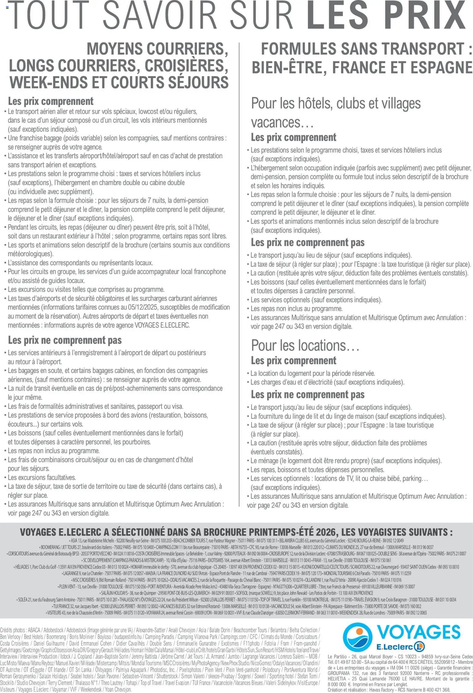 E.Leclerc catalogue à partir du 16/01/2026 Voyages