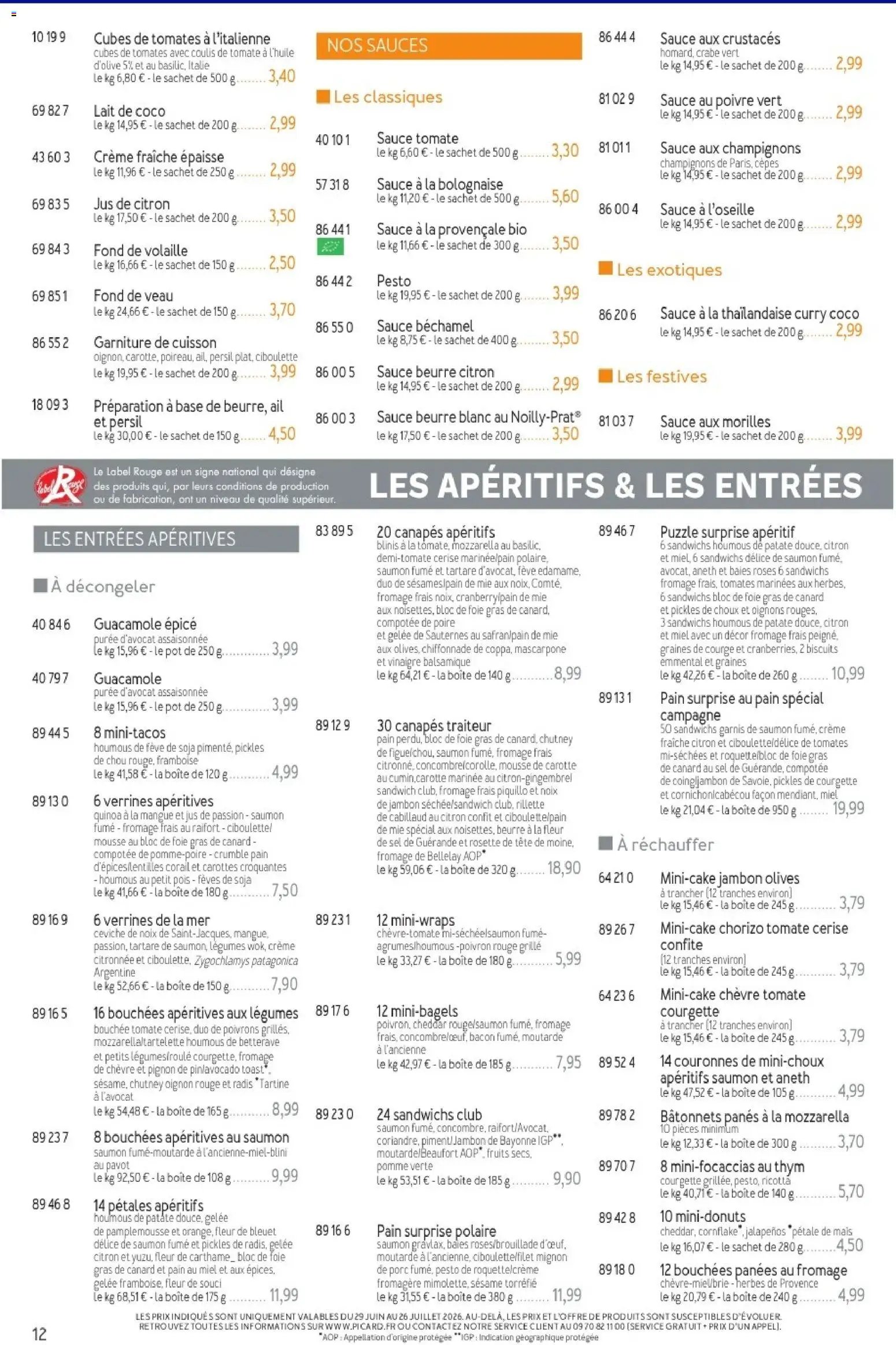 Picard catalogue à partir du 29/06/2026 Picard - Catalogue Trimestriel