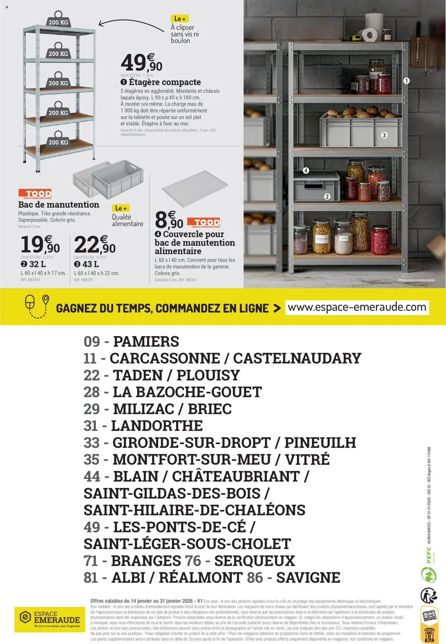 Espace Emeraude catalogue à partir du 14/01/2026 Catalogue