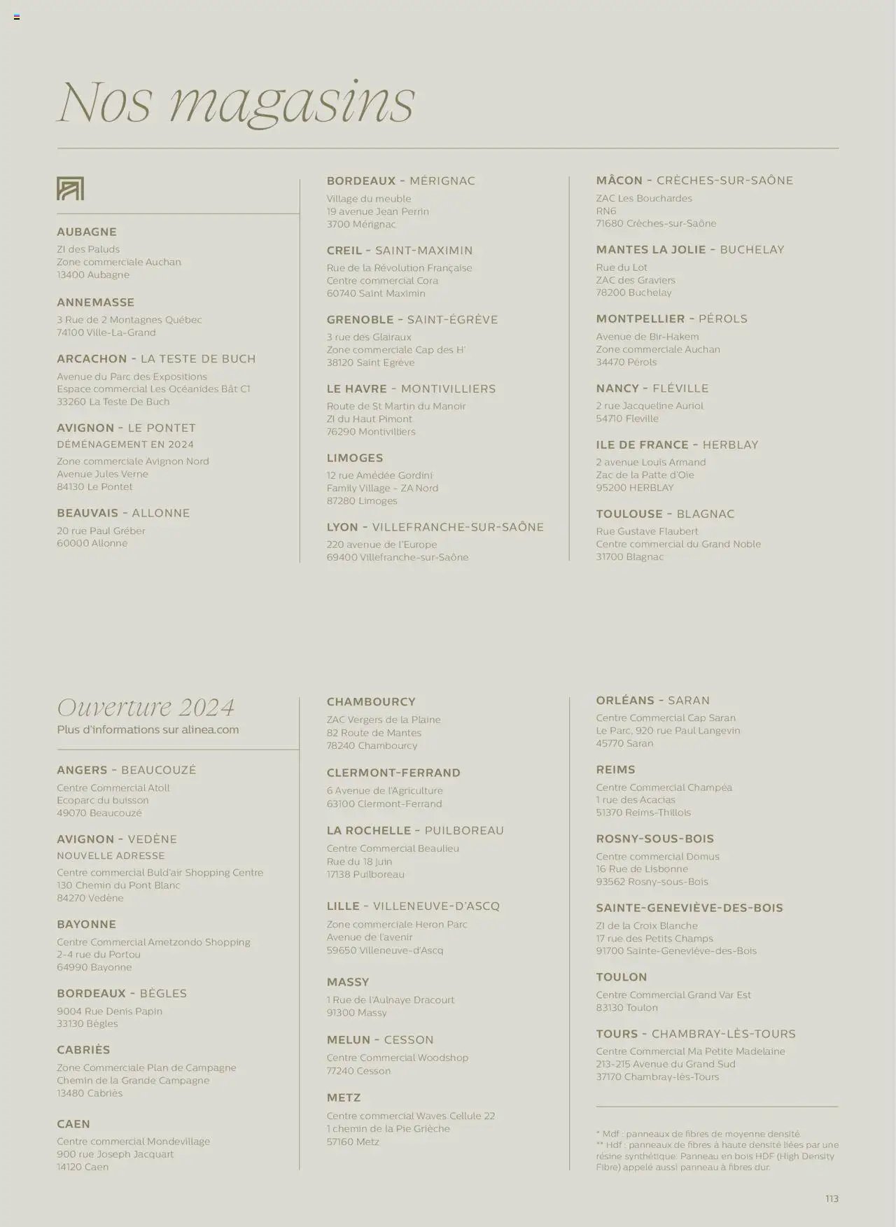 Alinéa catalogue à partir du 01/05/2024 Catalogue