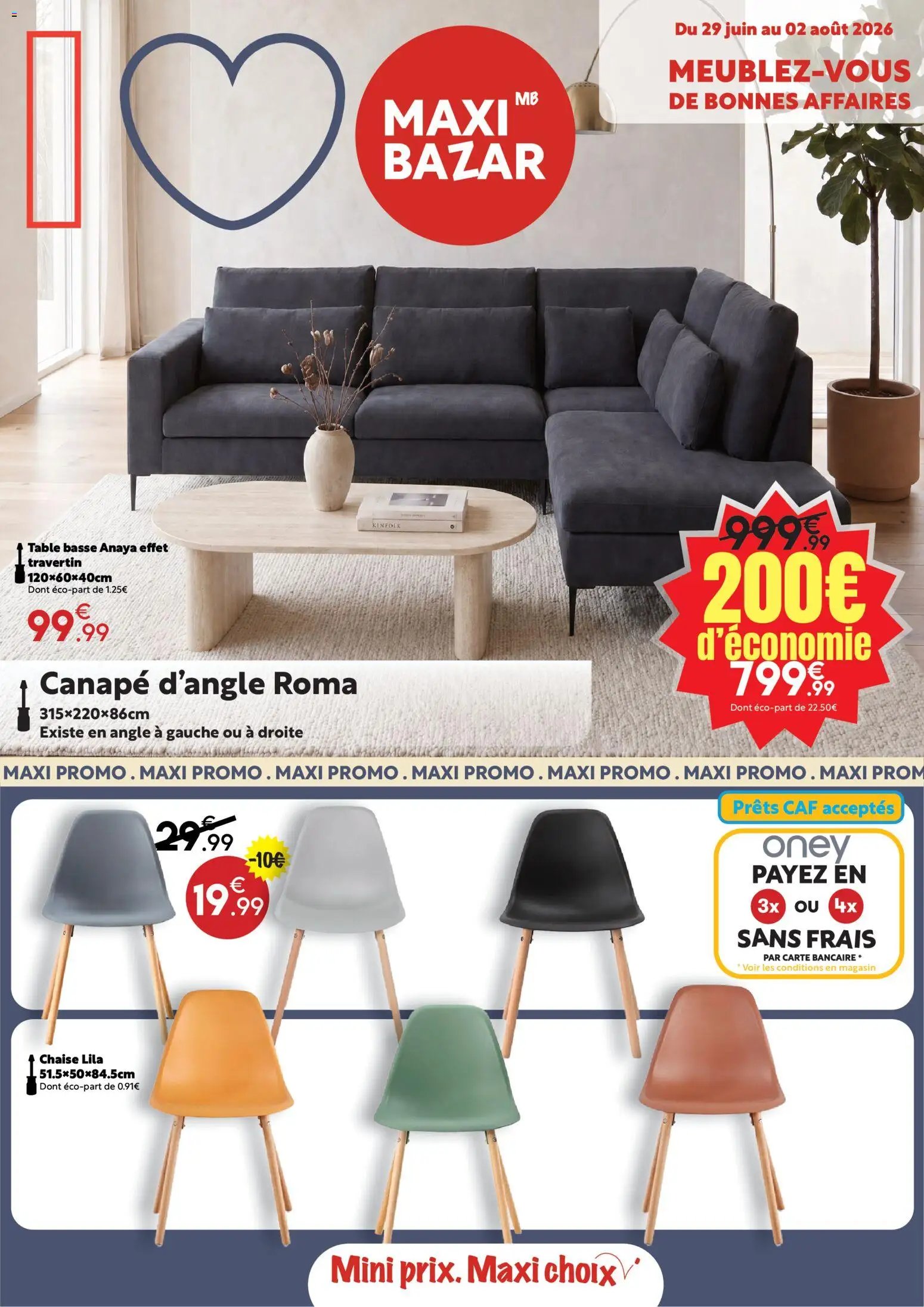 Maxi Bazar catalogue à partir du 29/06/2026 Maxi Bazar catalogue