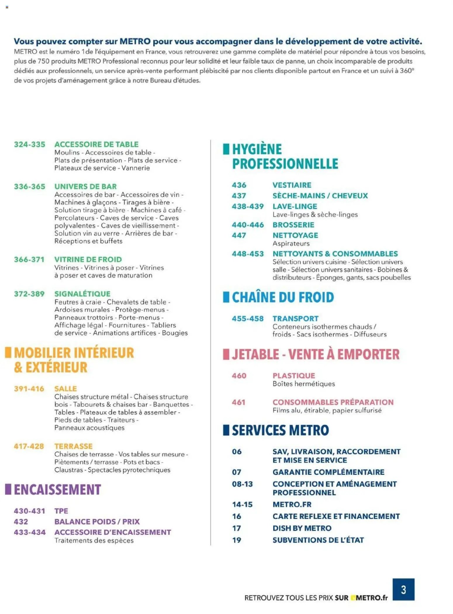 METRO catalogue à partir du 01/01/2025 CHR Équipement