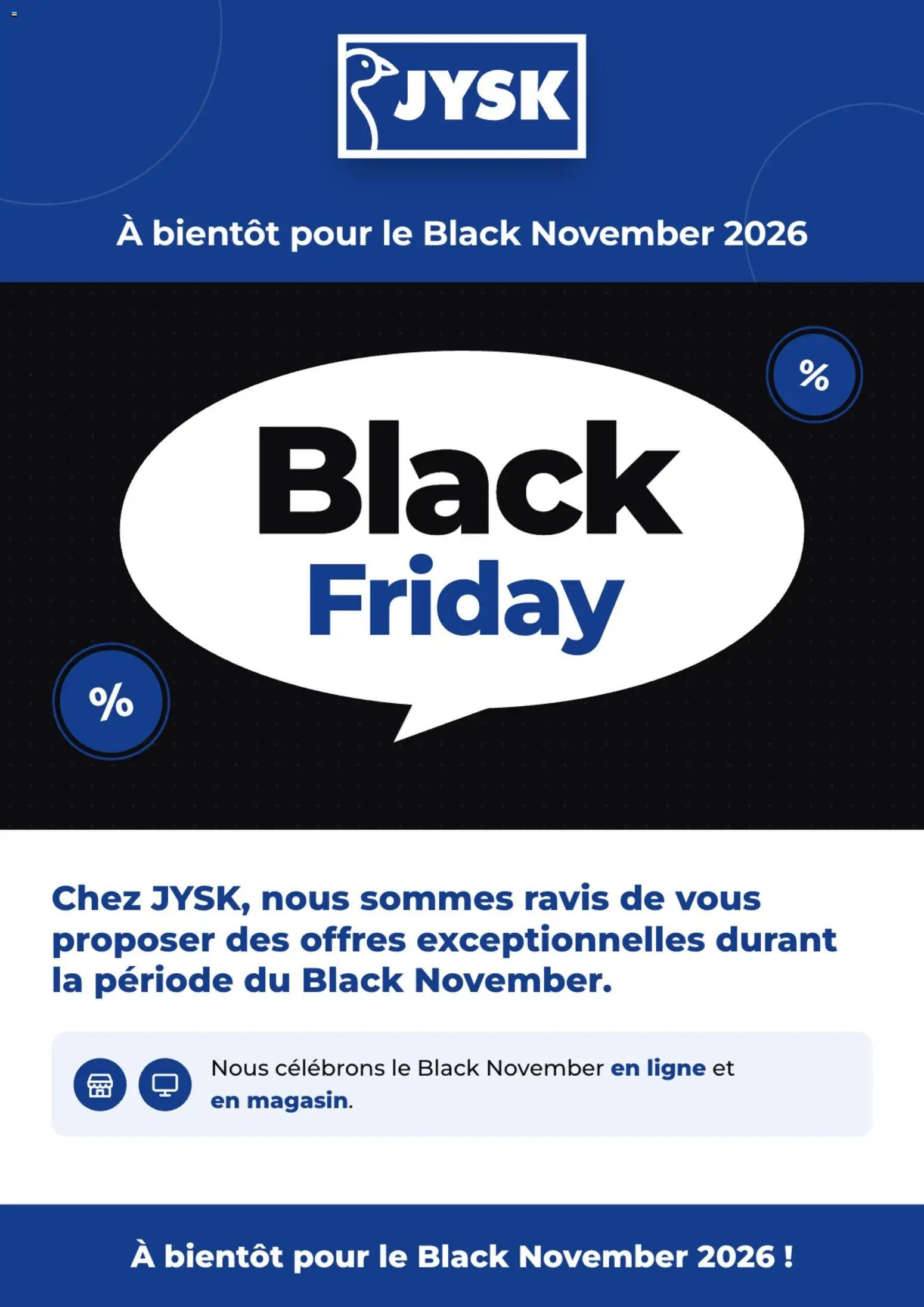 Catalogue Jysk BLACK FRIDAY 2026 du 27/10