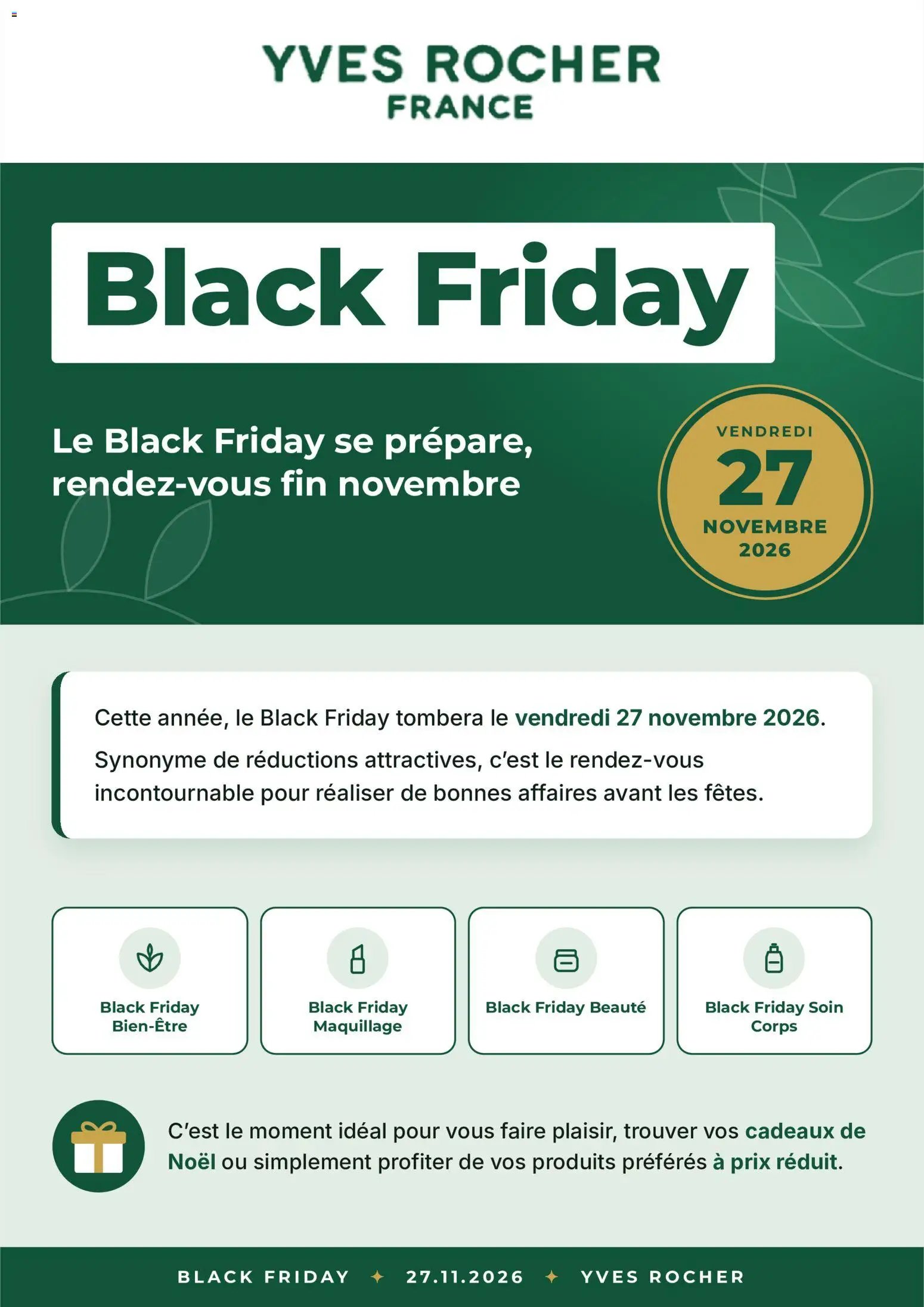 Catalogue Yves Rocher BLACK FRIDAY 2026 du 26/10
