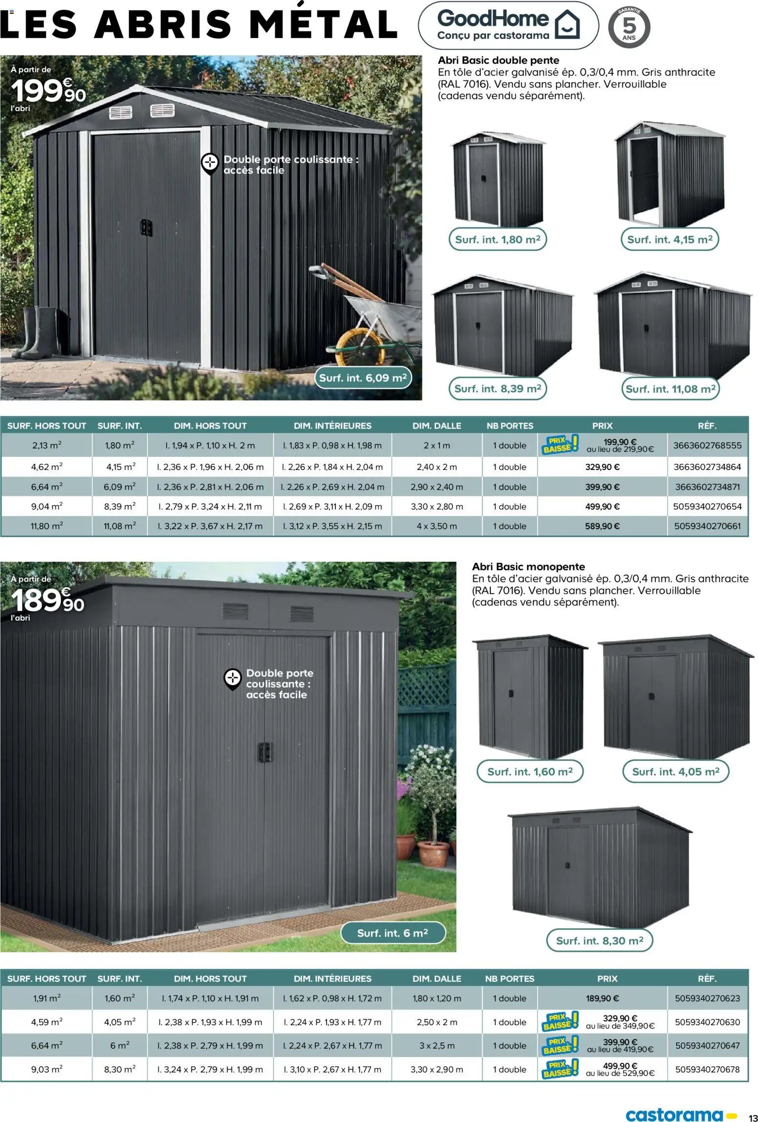 Castorama catalogue à partir du 26/02/2026 Abri de jardin et serres
