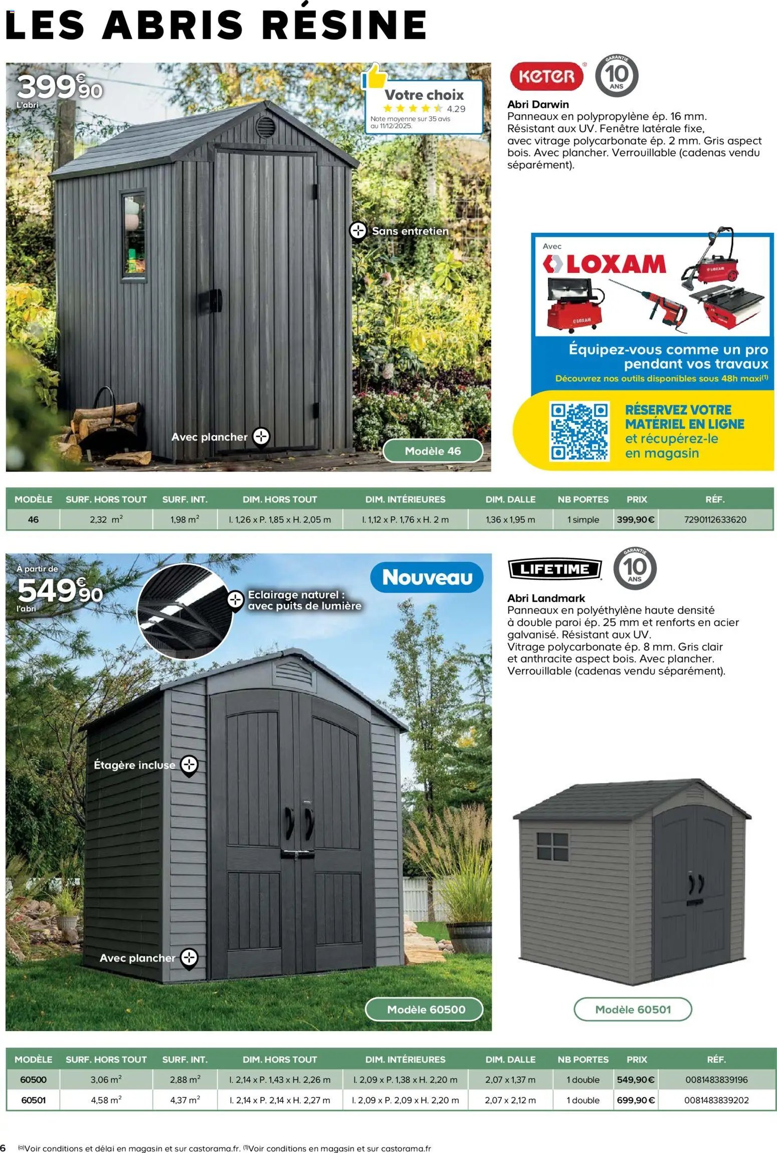Castorama catalogue à partir du 26/02/2026 Abri de jardin et serres