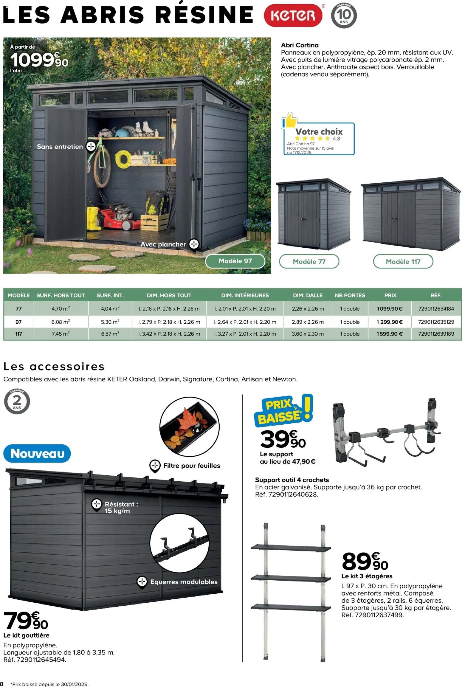 Castorama catalogue à partir du 26/02/2026 Abri de jardin et serres
