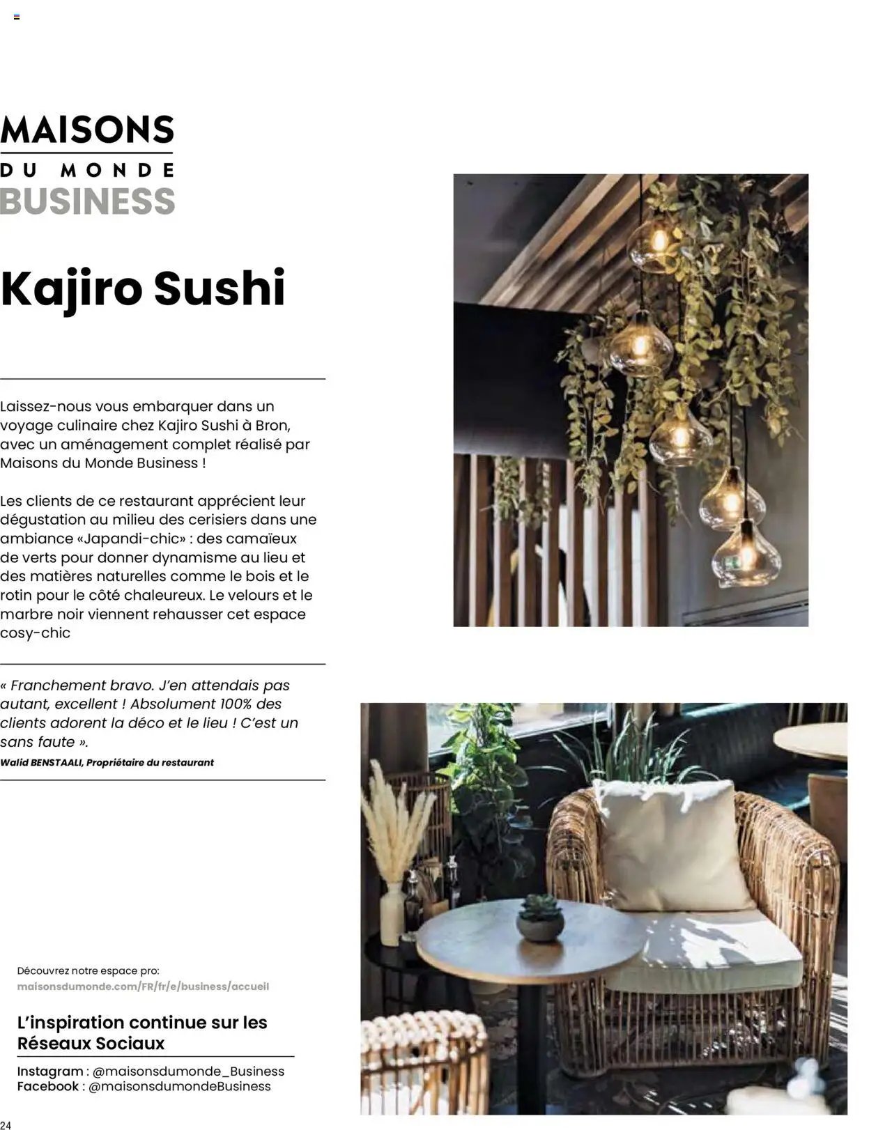 Maisons du Monde catalogue à partir du 01/01/2024 Business