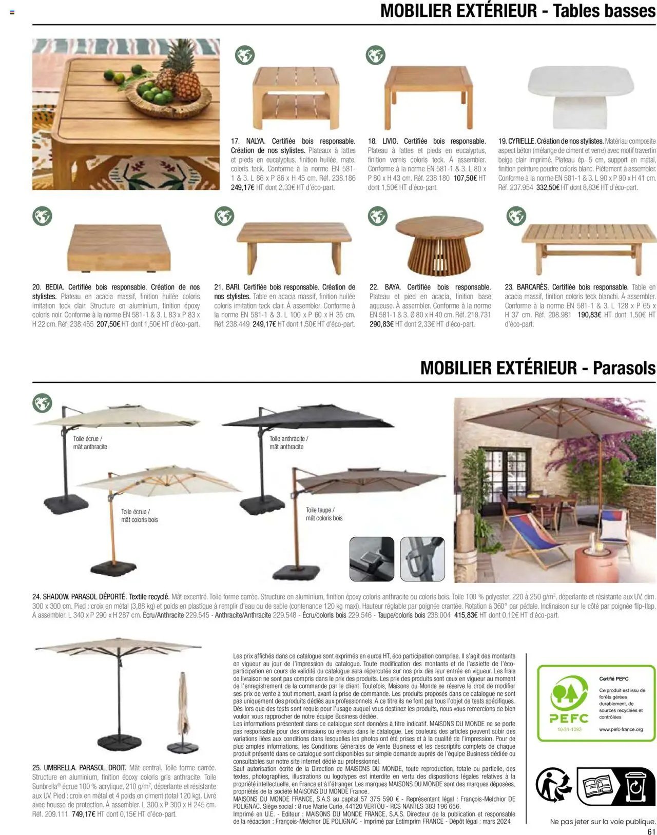Maisons du Monde catalogue à partir du 01/01/2024 Business