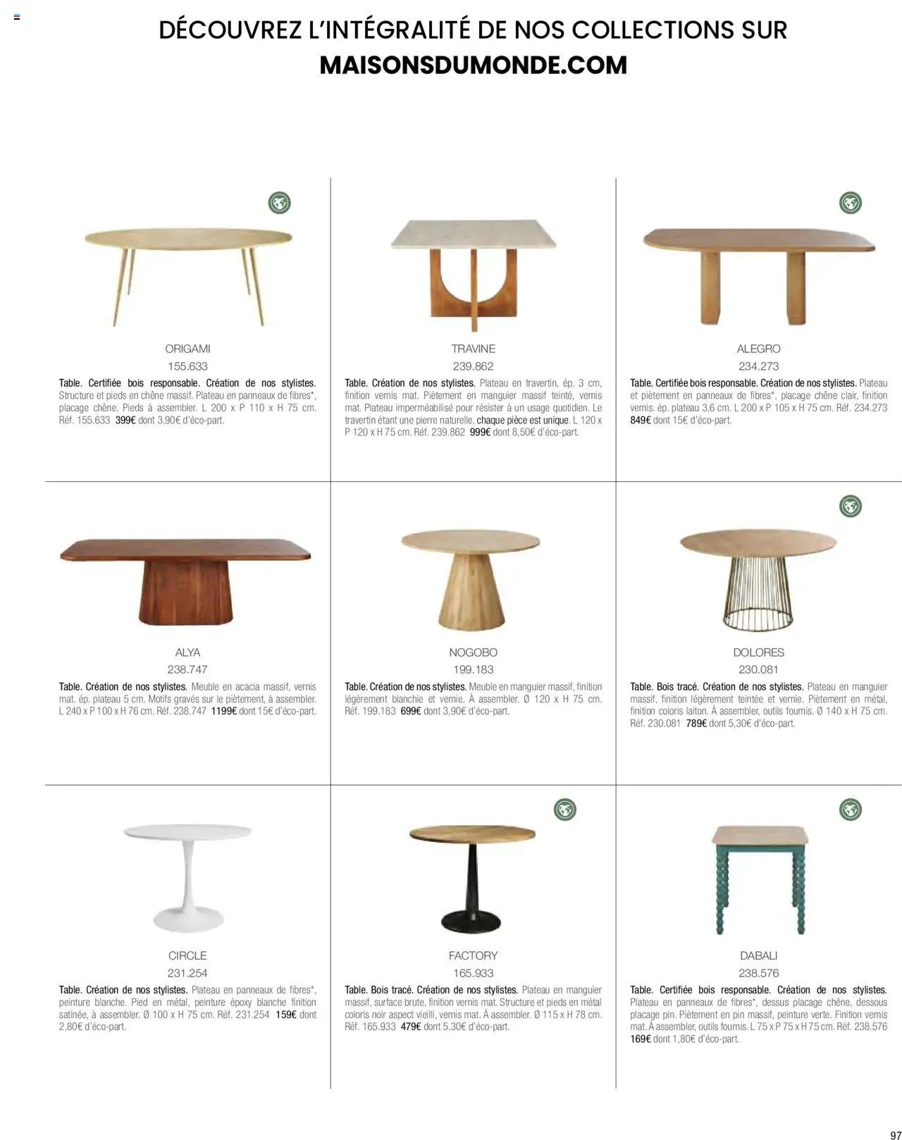 Maisons du Monde catalogue à partir du 01/04/2024 Catalogue