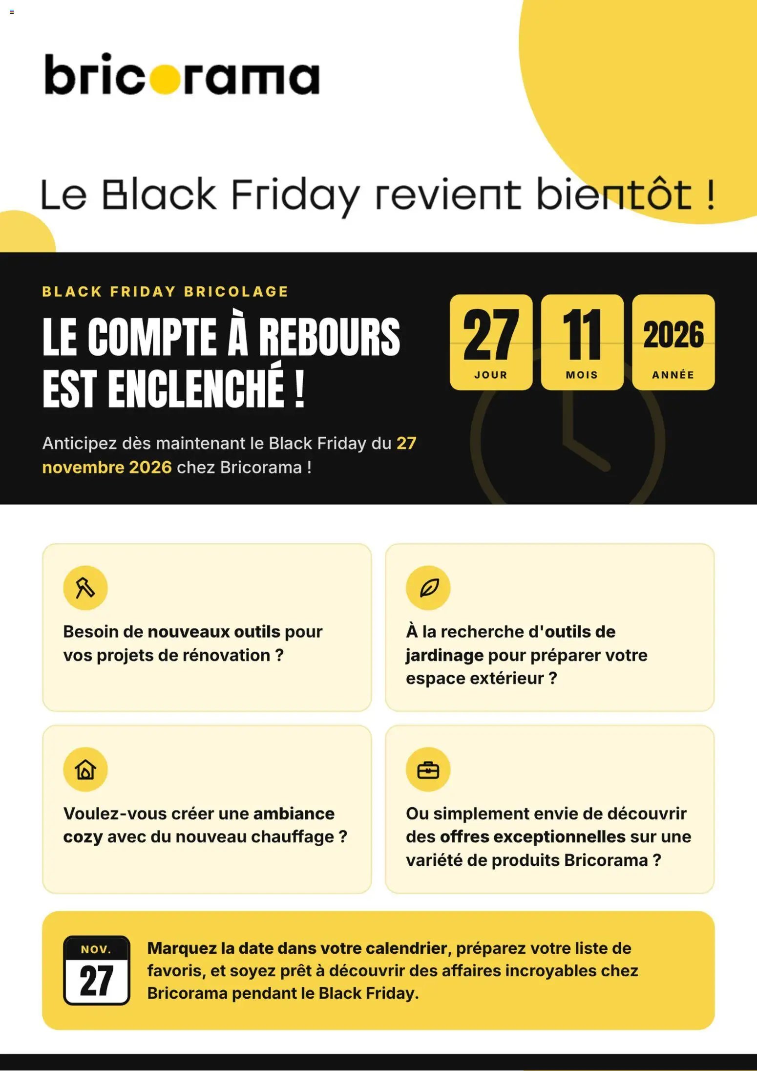 Bricorama catalogue 21/10/2026 - nouveau prospectus