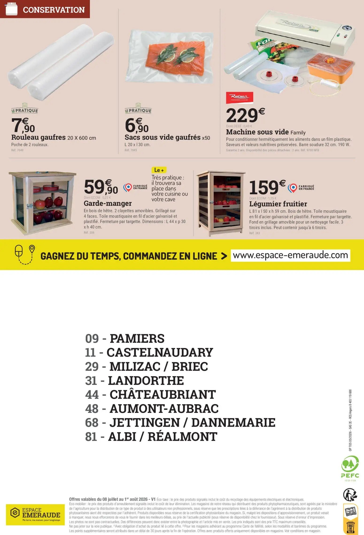 Espace Emeraude catalogue à partir du 08/07/2026 Espace Emeraude catalogue