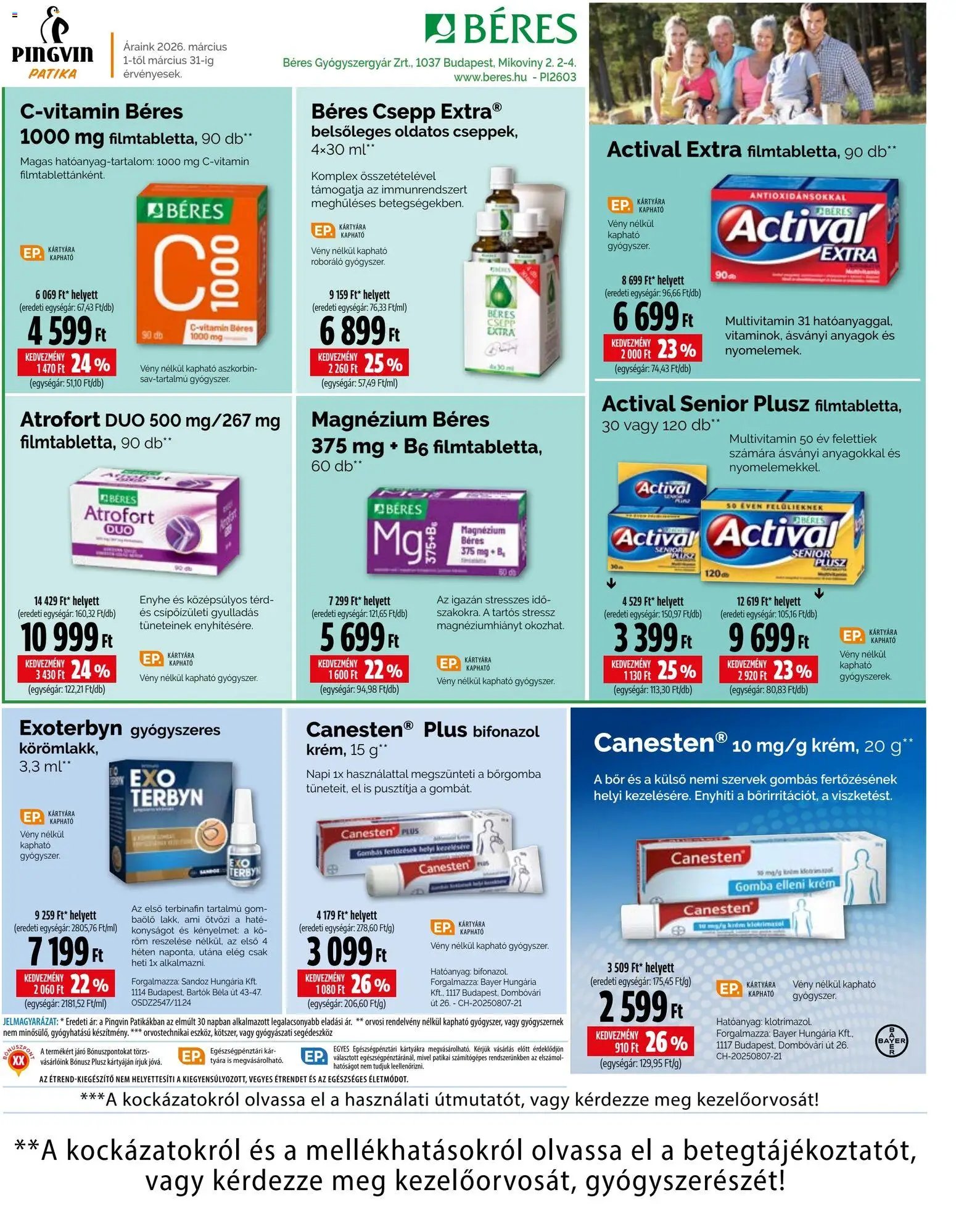 Pingvin Patika újság 2026.03.01. Pingvin Patika Pingvin Árhírek Extra (2026-03-01 - 2026-03-31)