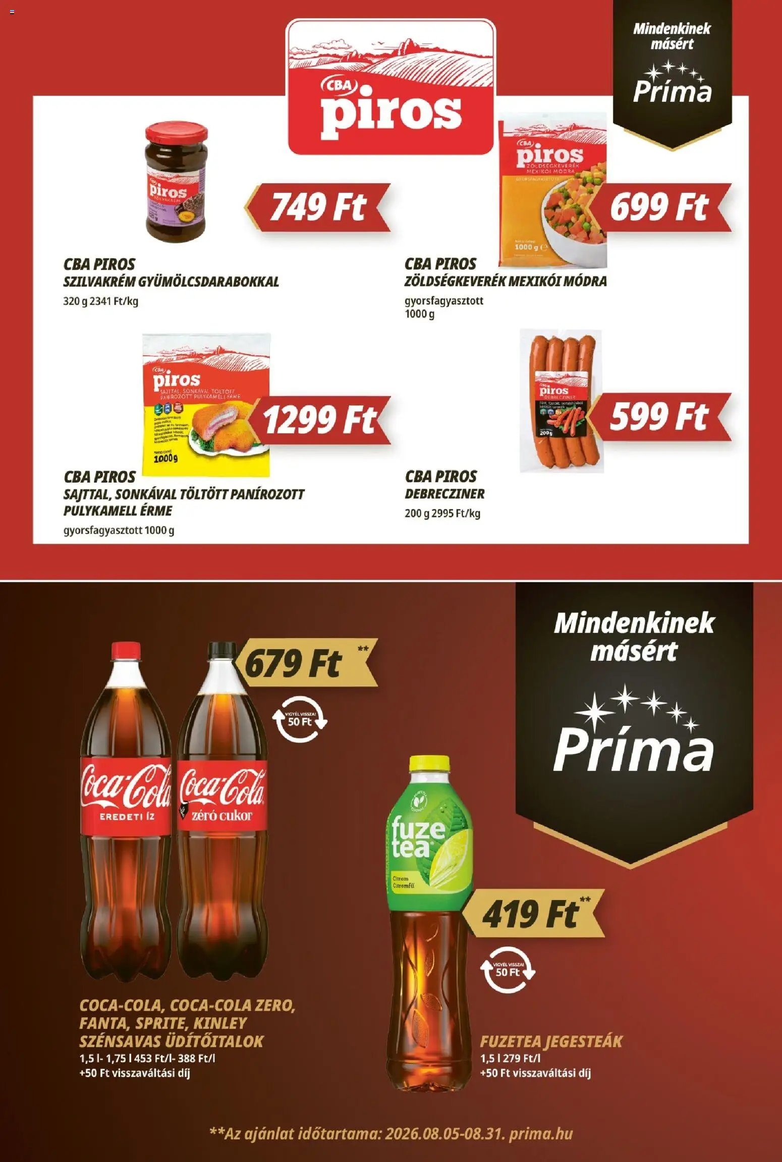 CBA Príma újság 2026.08.21. CBA Príma akciós újság