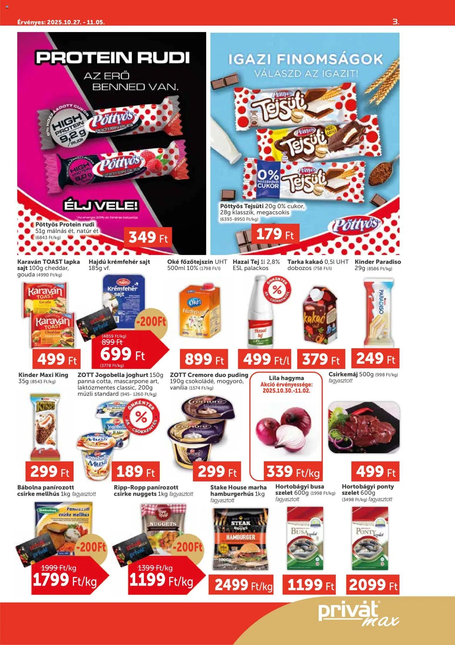PRIVÁT újság 2025.10.27. Aktuális szórólap MAX (2025-10-27 - 2025-11-05)