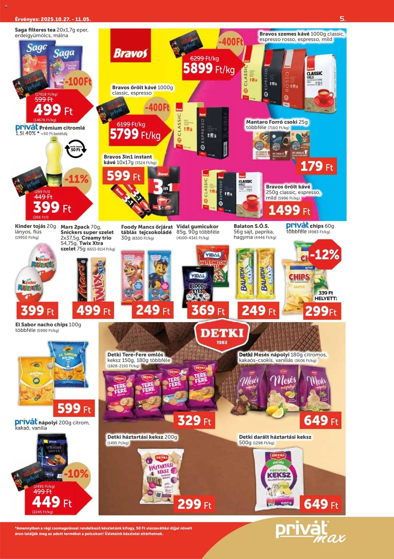 PRIVÁT újság 2025.10.27. Aktuális szórólap MAX (2025-10-27 - 2025-11-05)
