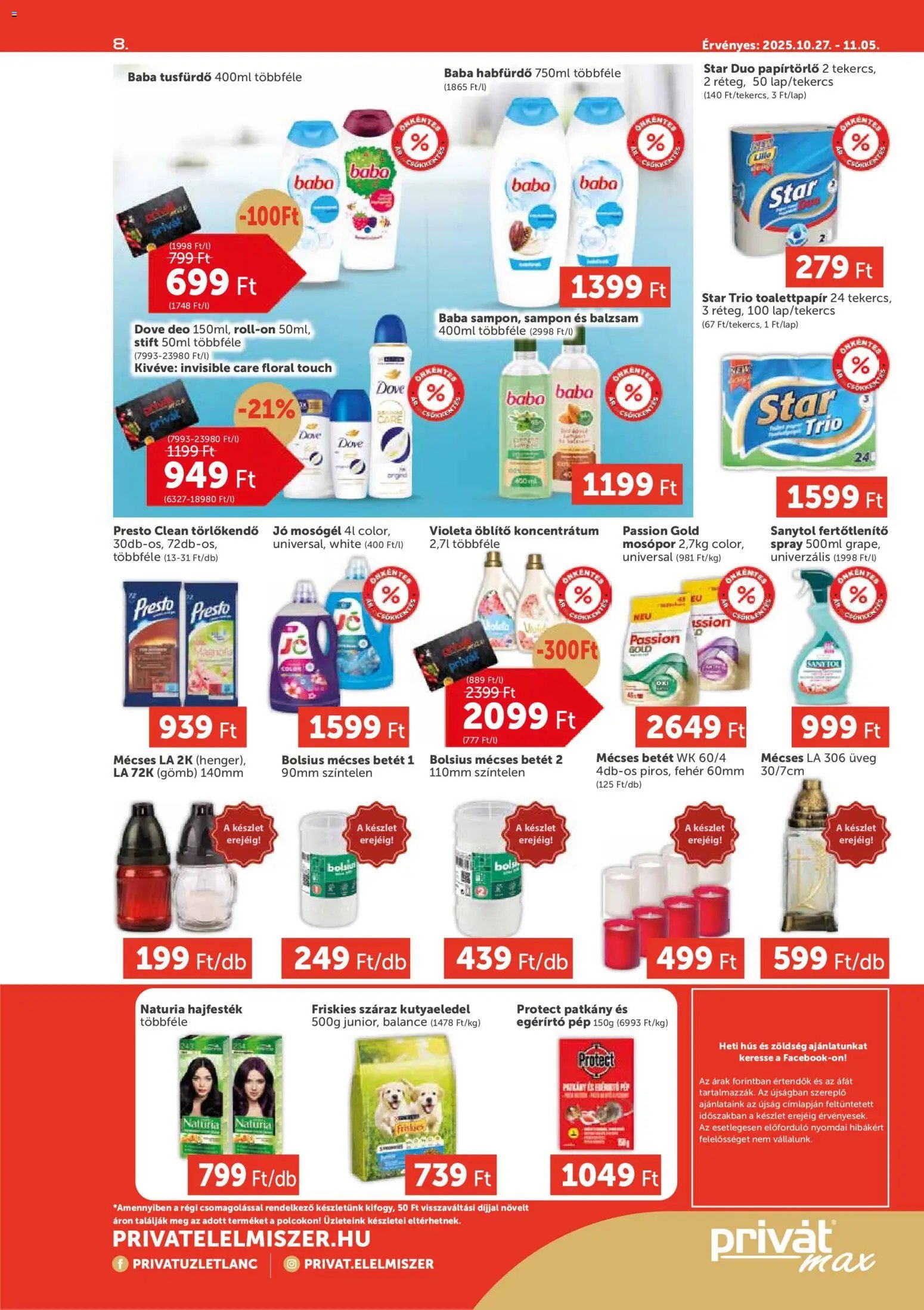 PRIVÁT újság 2025.10.27. Aktuális szórólap MAX (2025-10-27 - 2025-11-05)
