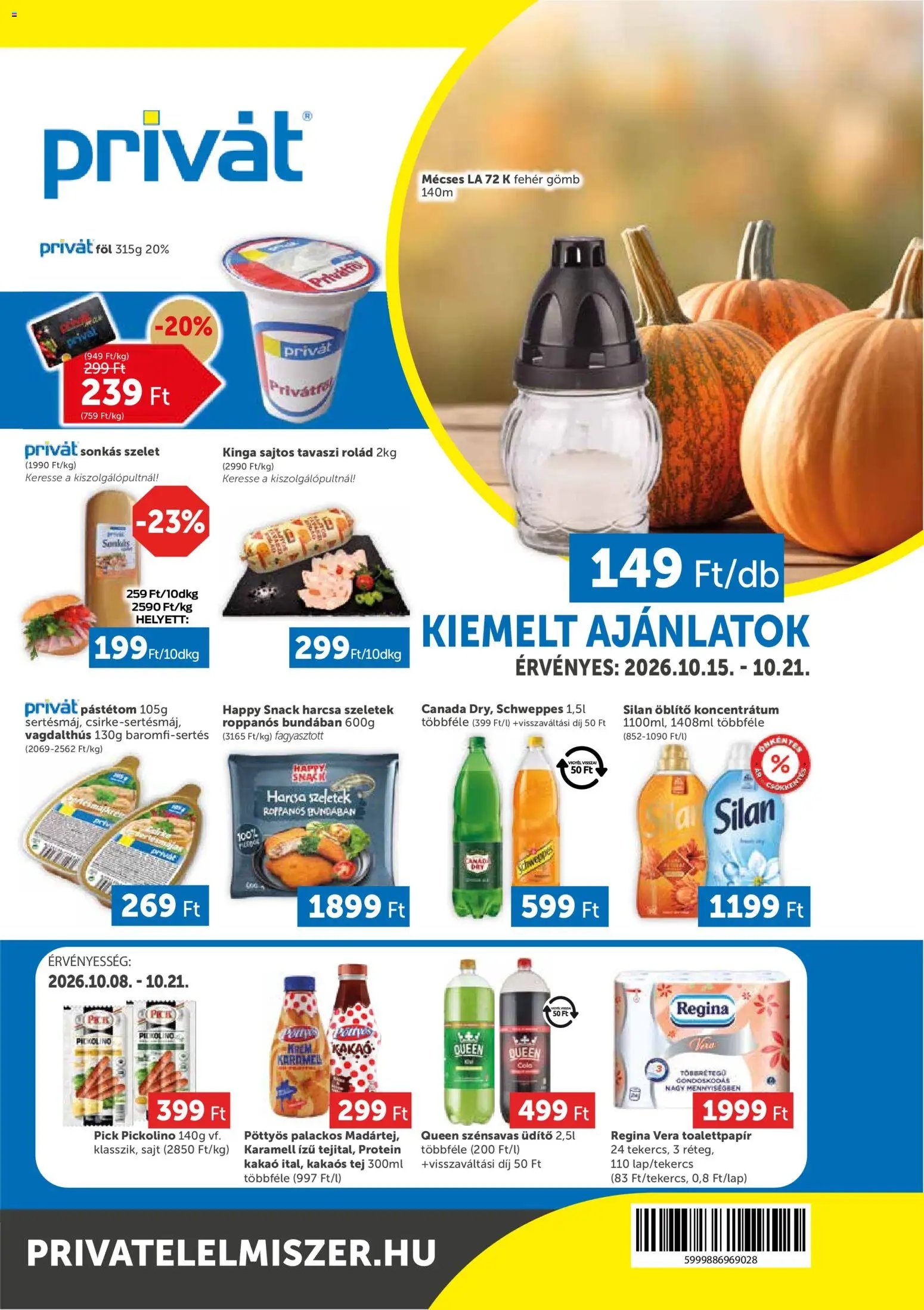 PRIVÁT akciós ujság 2026.10.15. 🎃 HALLOWEEN 🧡