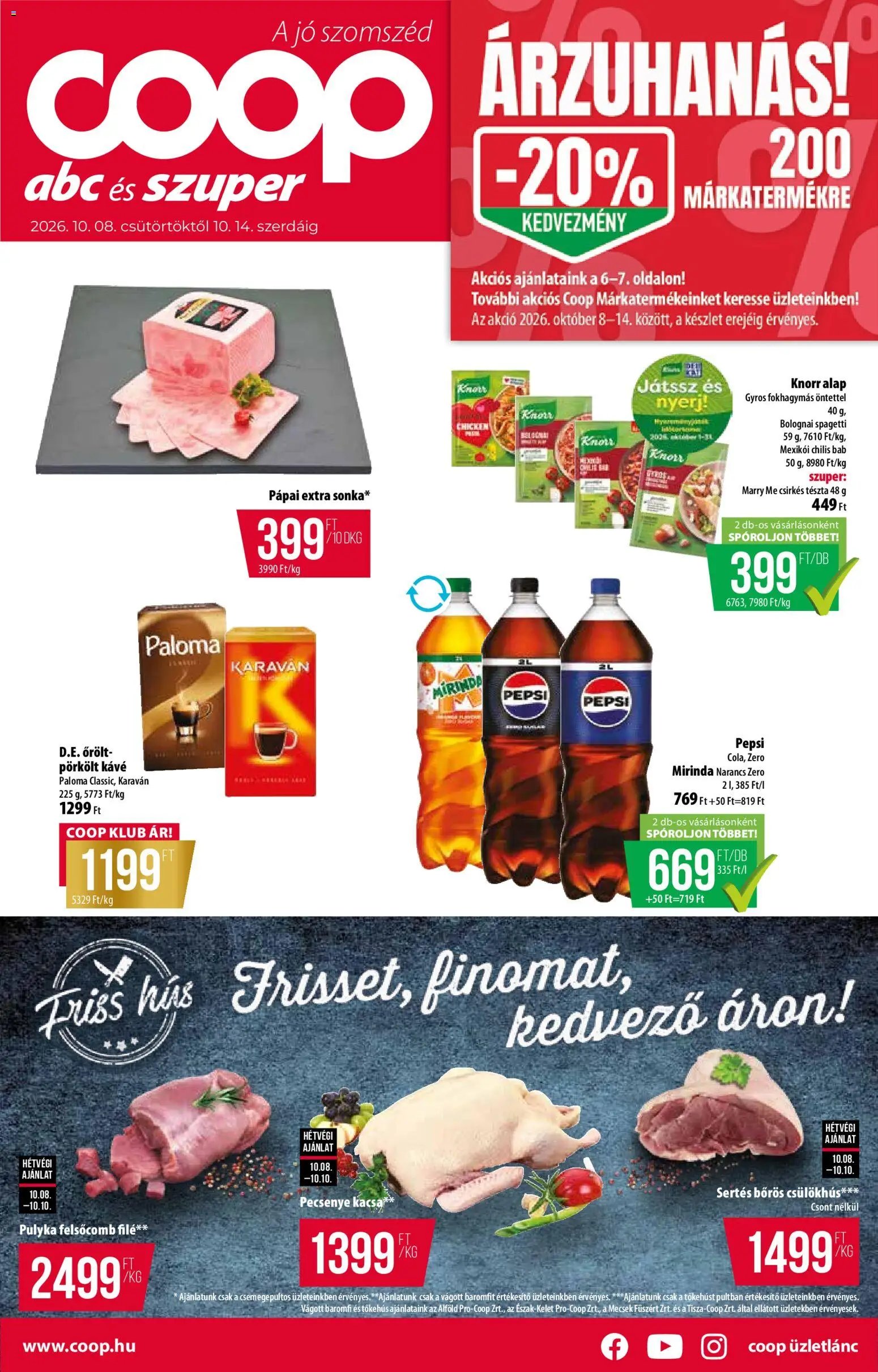 COOP újság 2026.10.08. COOP akciós újság
