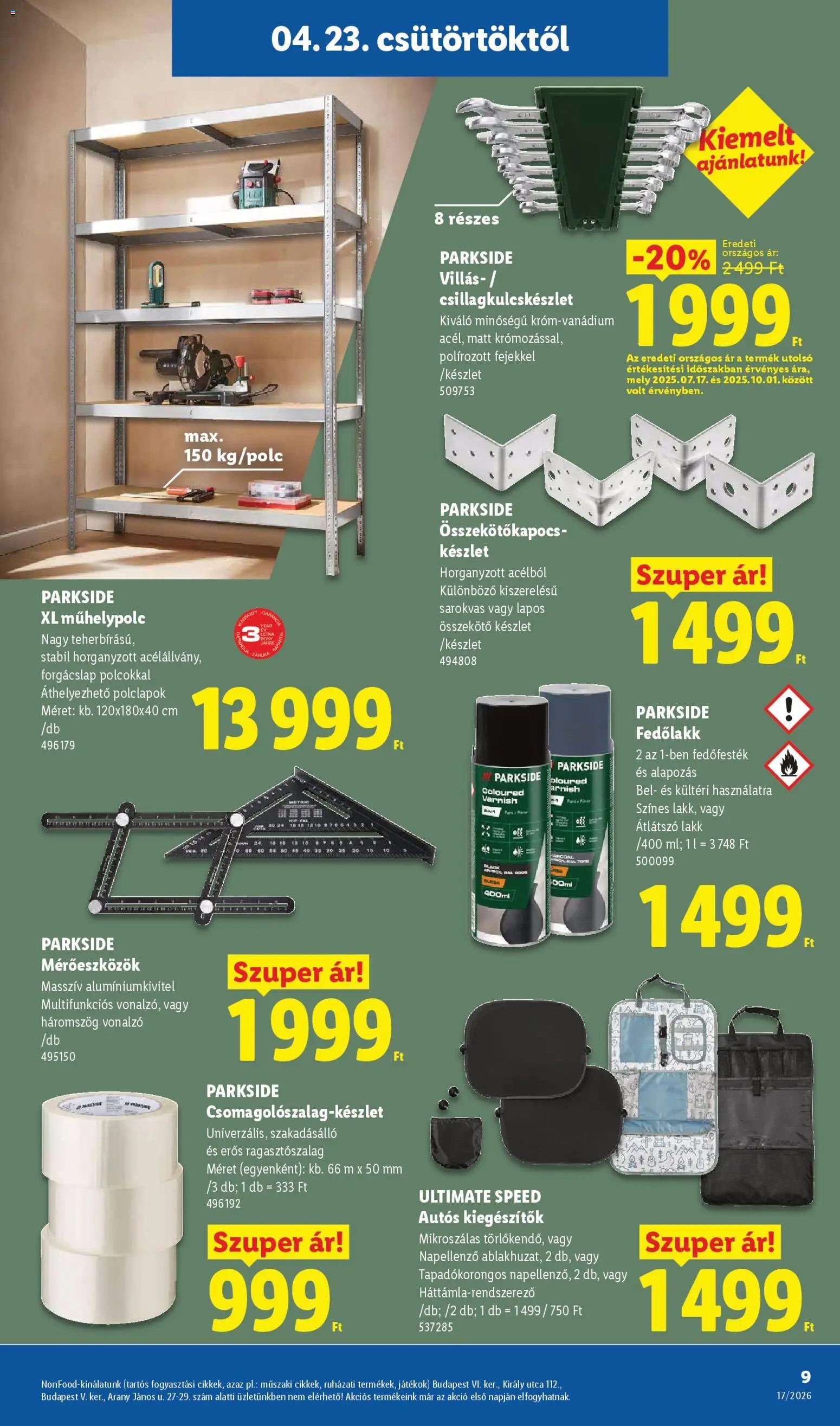 Lidl újság 2026.04.23. Lidl Nonfood kínálatunk (2026-04-23 - 2026-04-29)