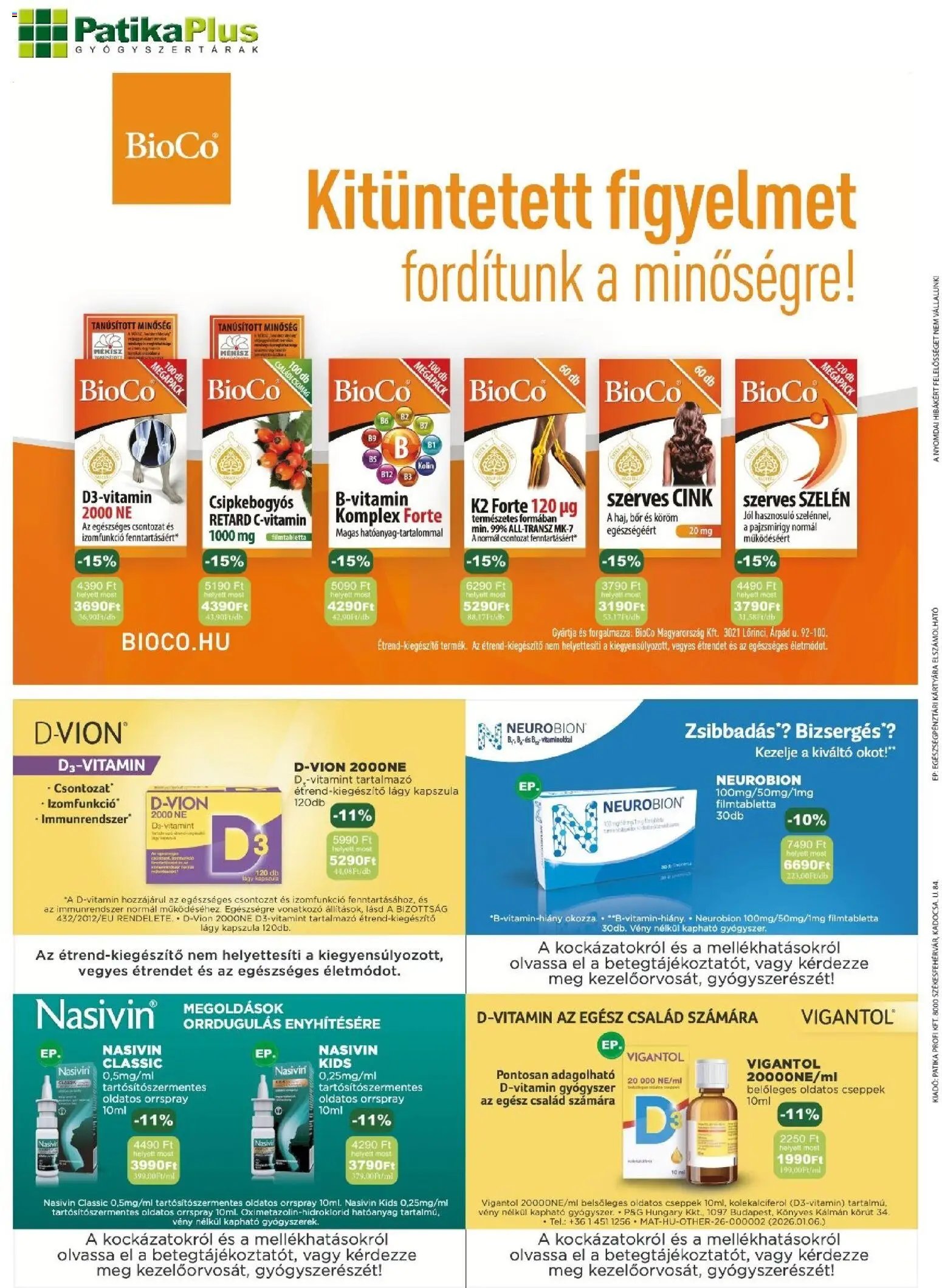 PatikaPlus újság 2026.01.01. Akciós újság PatikaPlus (2026-01-01 - 2026-12-31)