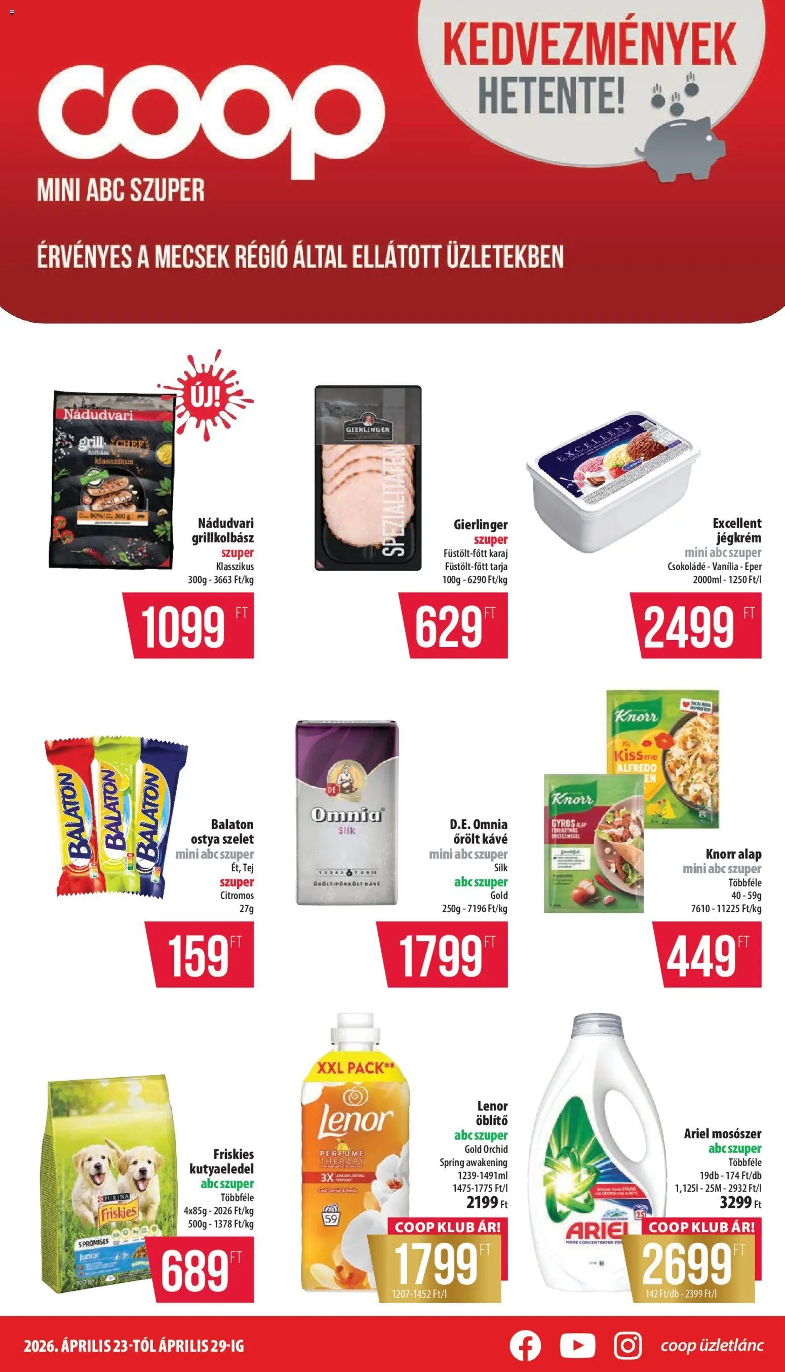 COOP újság 2026.04.23. COOP - Mini & Abc & Szuper / Mecsek (2026-04-23 - 2026-04-29)