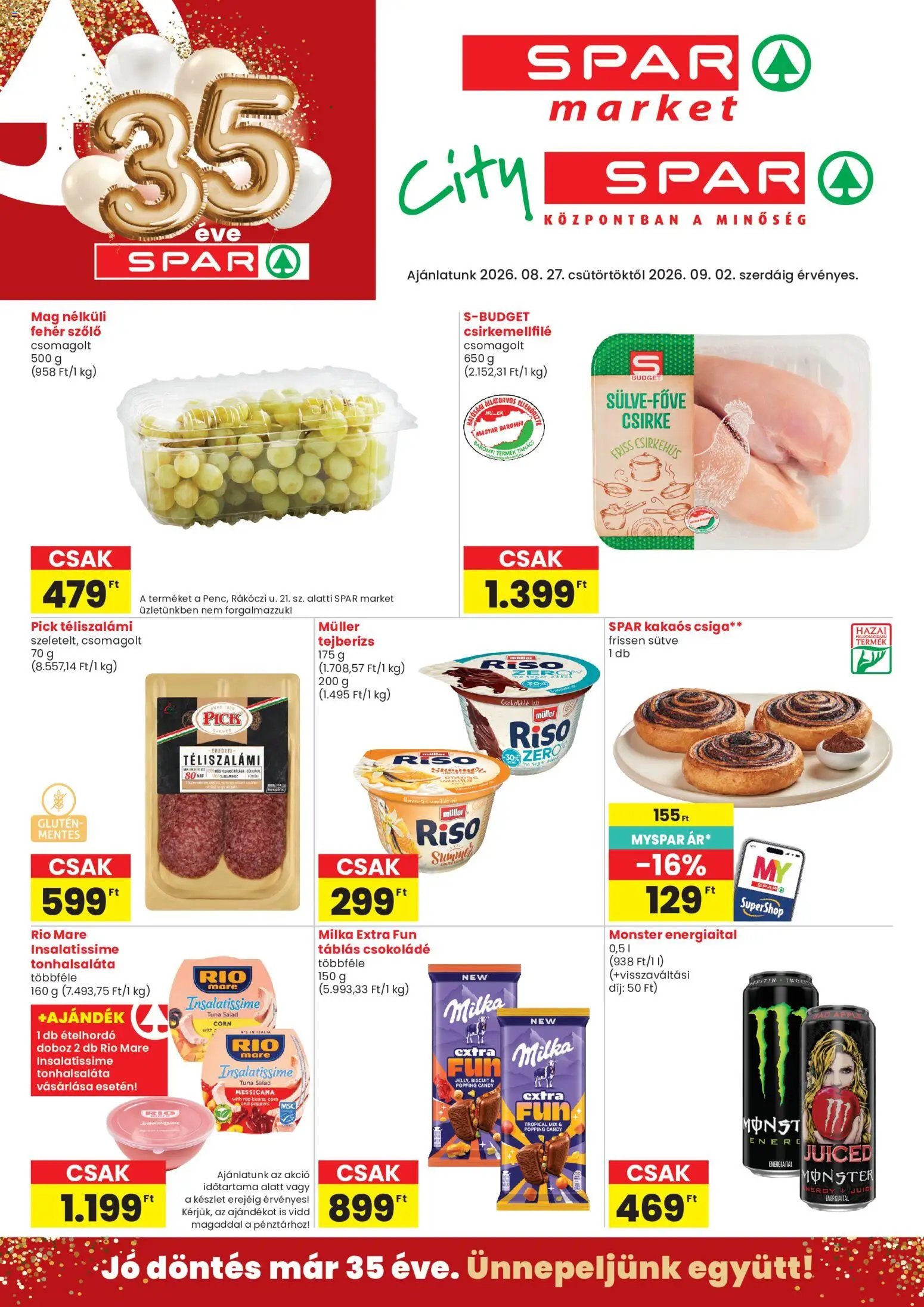 Spar újság 2026.08.27. Spar City szórólap