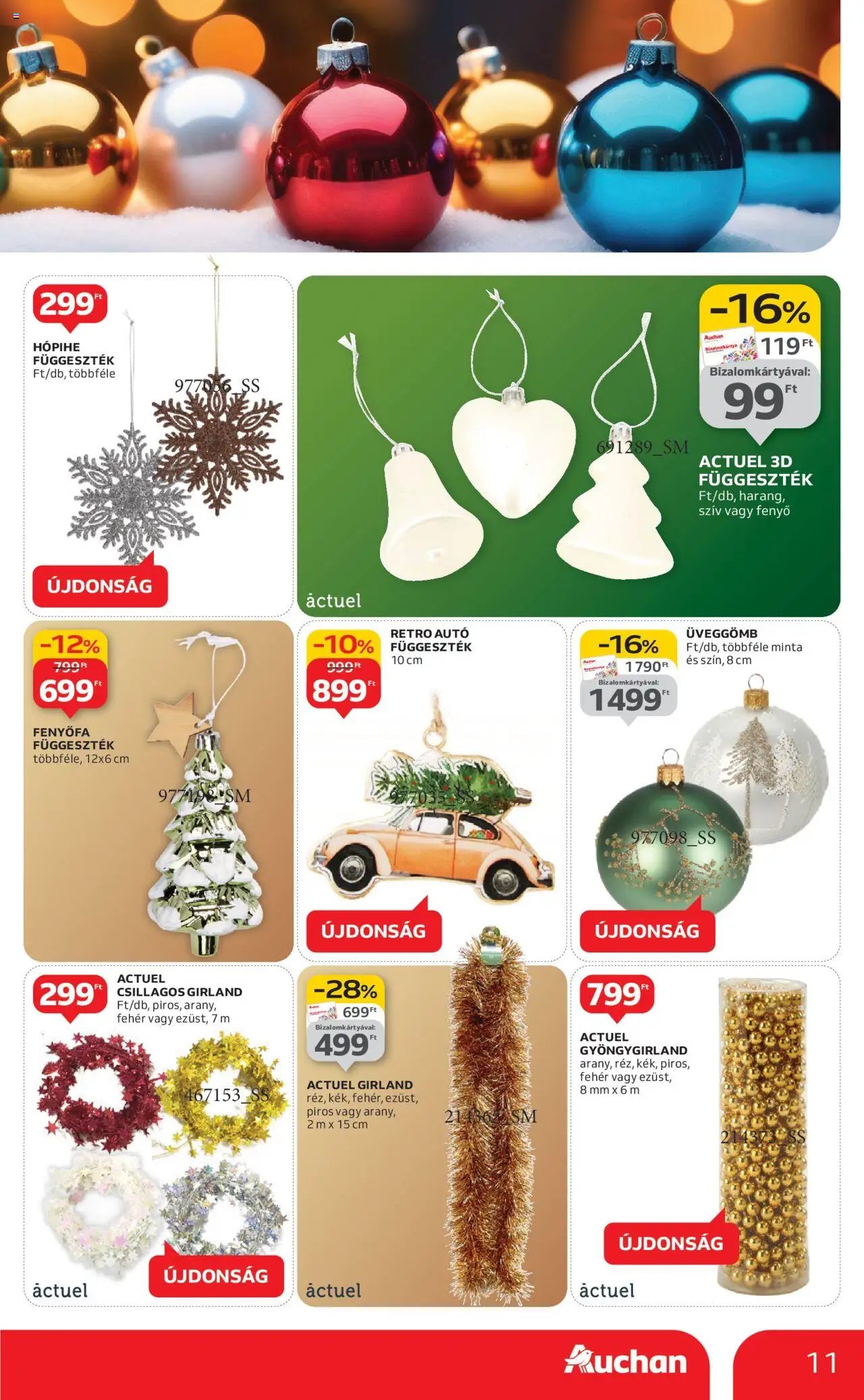 Auchan újság 2025.10.16. Hipermarket karácsonyi dekoráció ajánlataink (2025-10-16 - 2025-11-26)