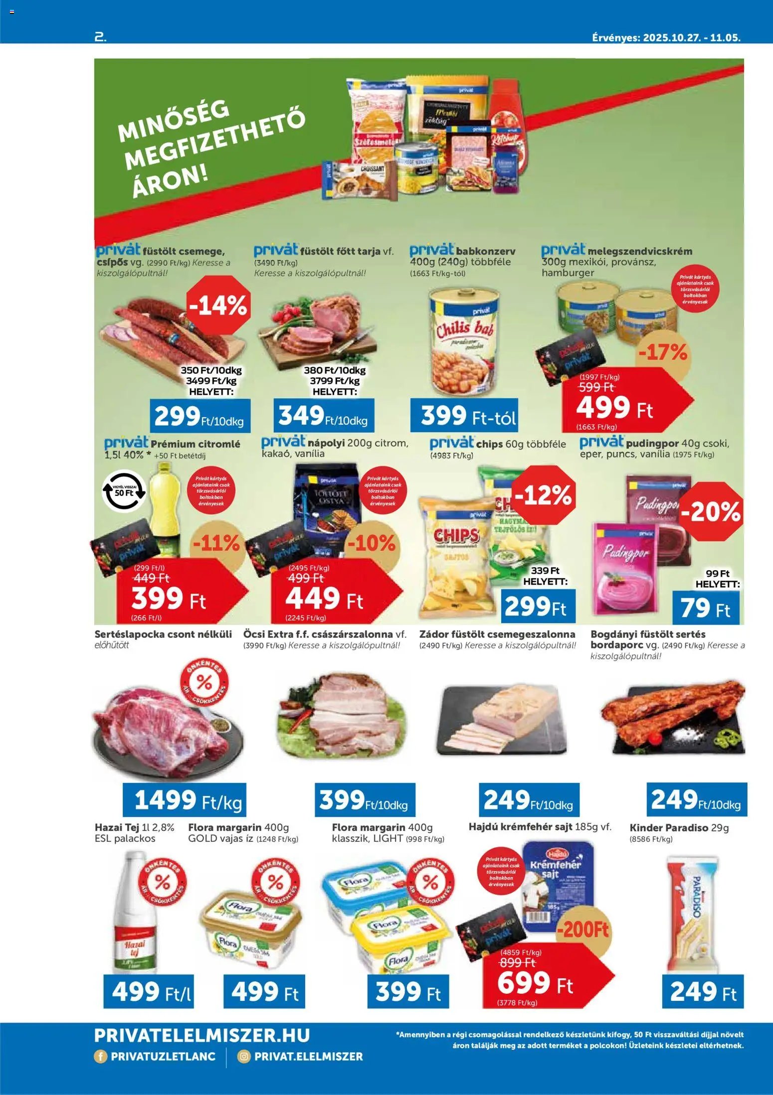 PRIVÁT újság 2025.10.27. Akciós újság PRIVÁT (2025-10-27 - 2025-11-05)