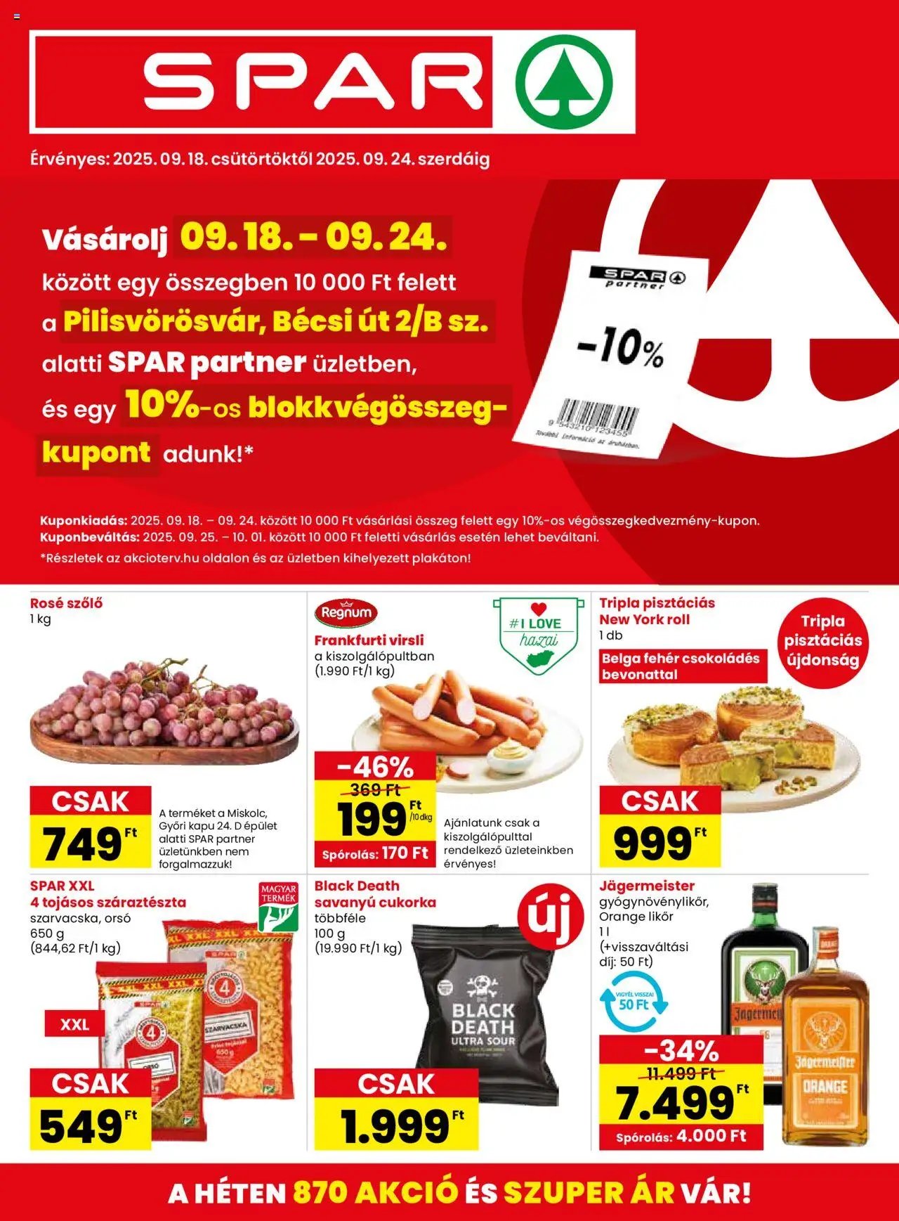 Spar újság 2025.09.18. SPAR partner Pilisvörösvár szórólap (2025-09-18 - 2025-09-24)