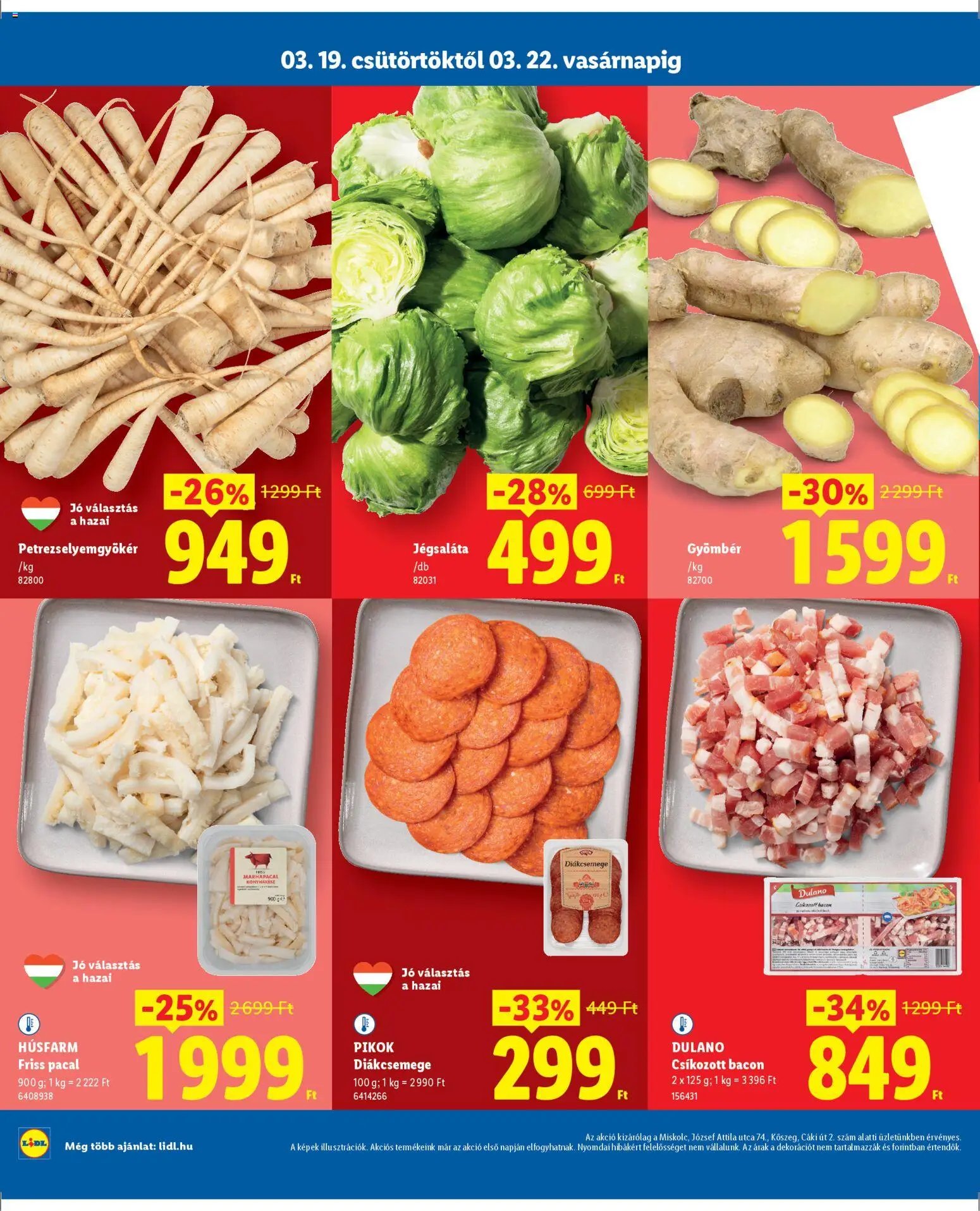 Lidl újság 2026.03.19. Lidl Miskolc, Kőszeg (2026-03-19 - 2026-03-22)