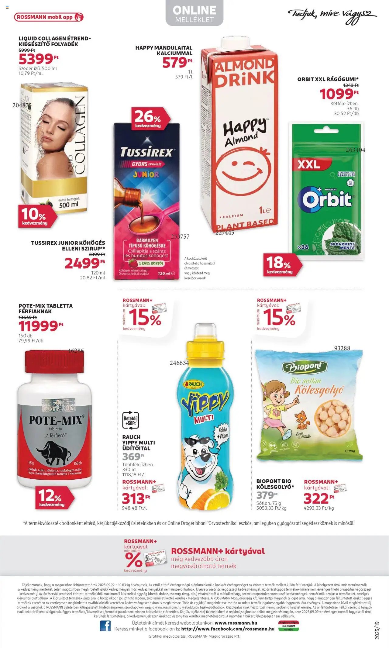 Rossmann újság 2025.09.22. Akciós újság Rossmann (2025-09-22 - 2025-10-03)